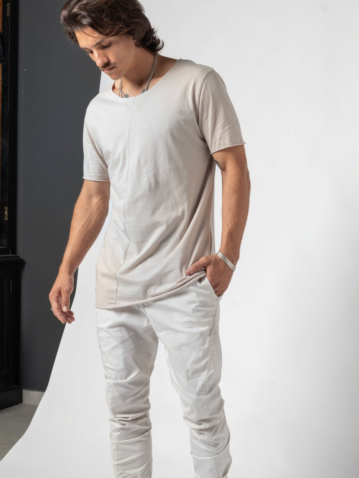 Scoop Neck Cotton T-Shirt - by AITO
