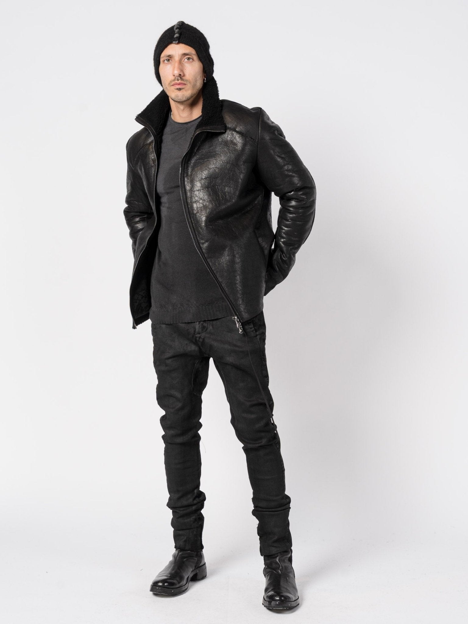 Shearling and Wool Mixed - Media Jacket - by MD75