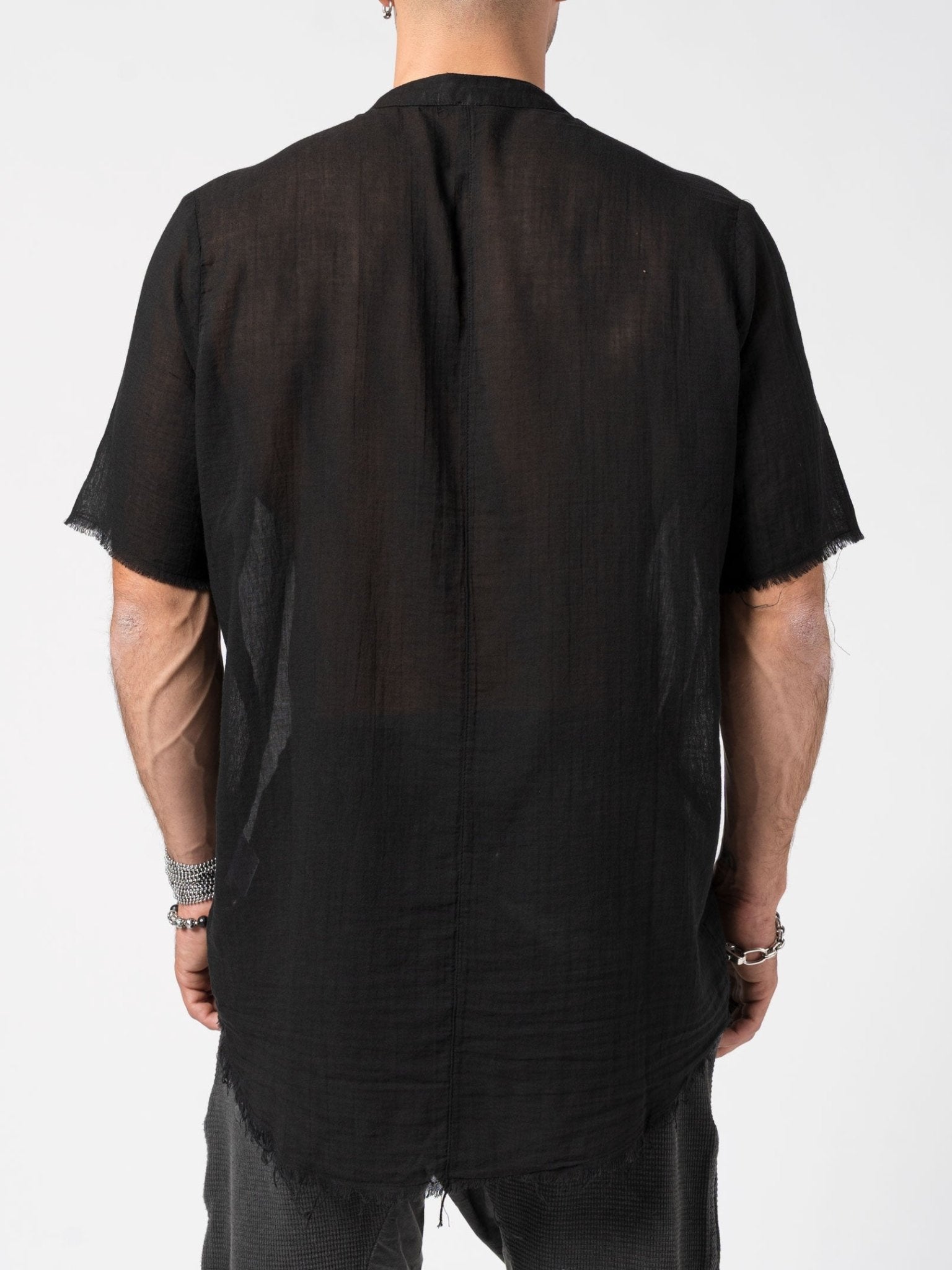 Sheer Cotton Short - Sleeve Shirt - by AITO