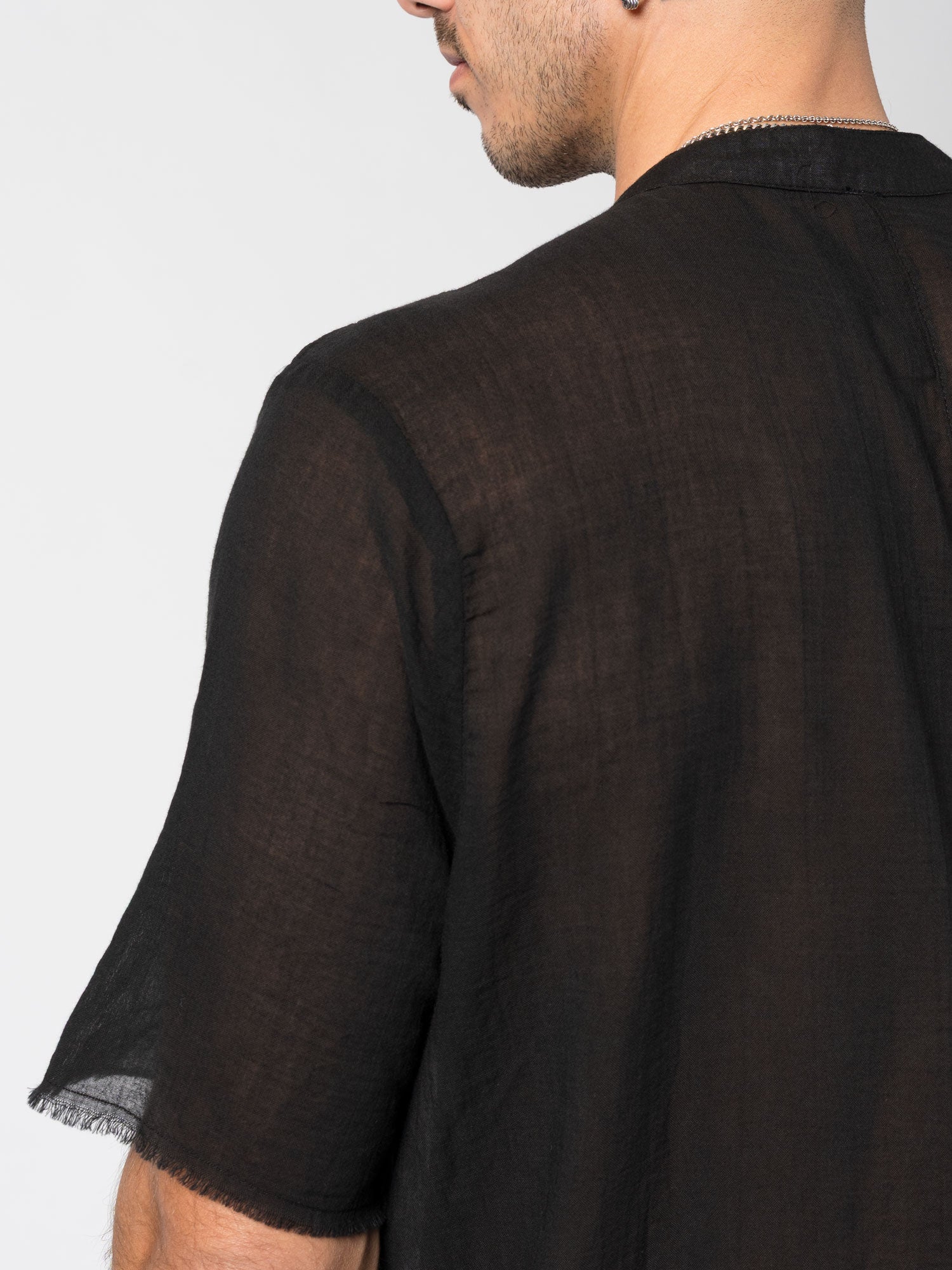 Sheer Cotton Short - Sleeve Shirt - by AITO
