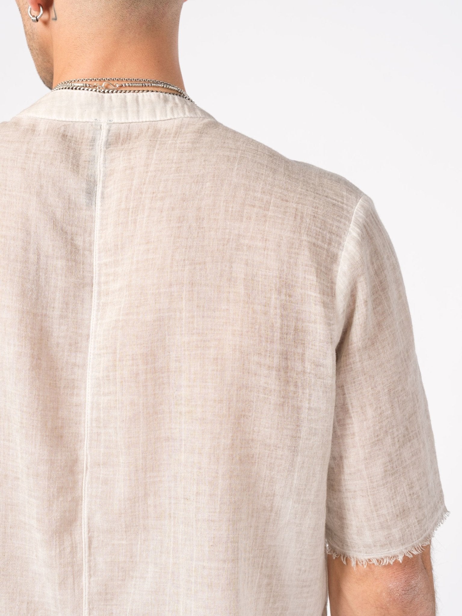 Sheer Cotton Short - Sleeve Shirt - by AITO