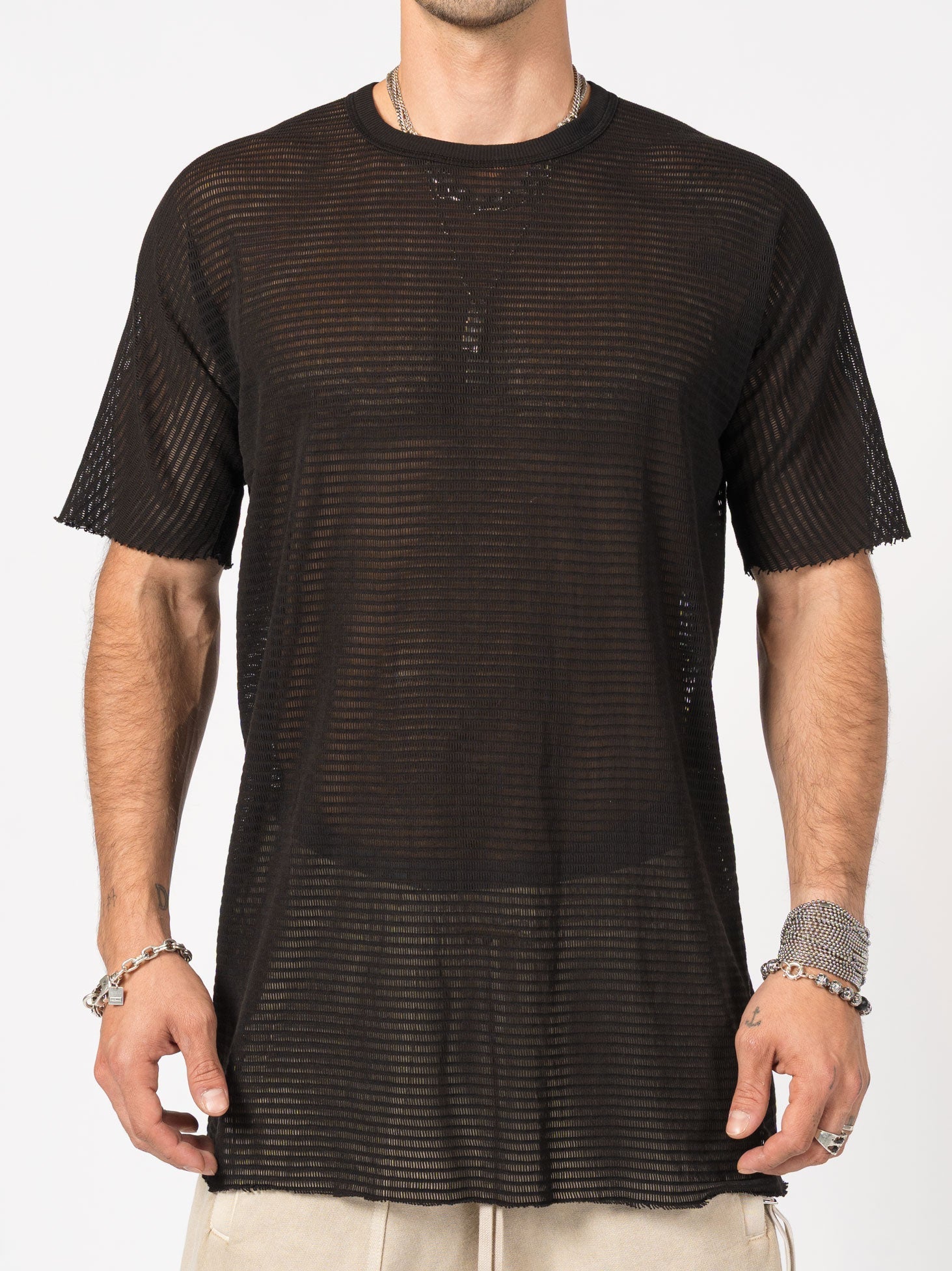 Sheer Knit T-Shirt in Cashmere Blend - by BORIS BIDJAN SABERI