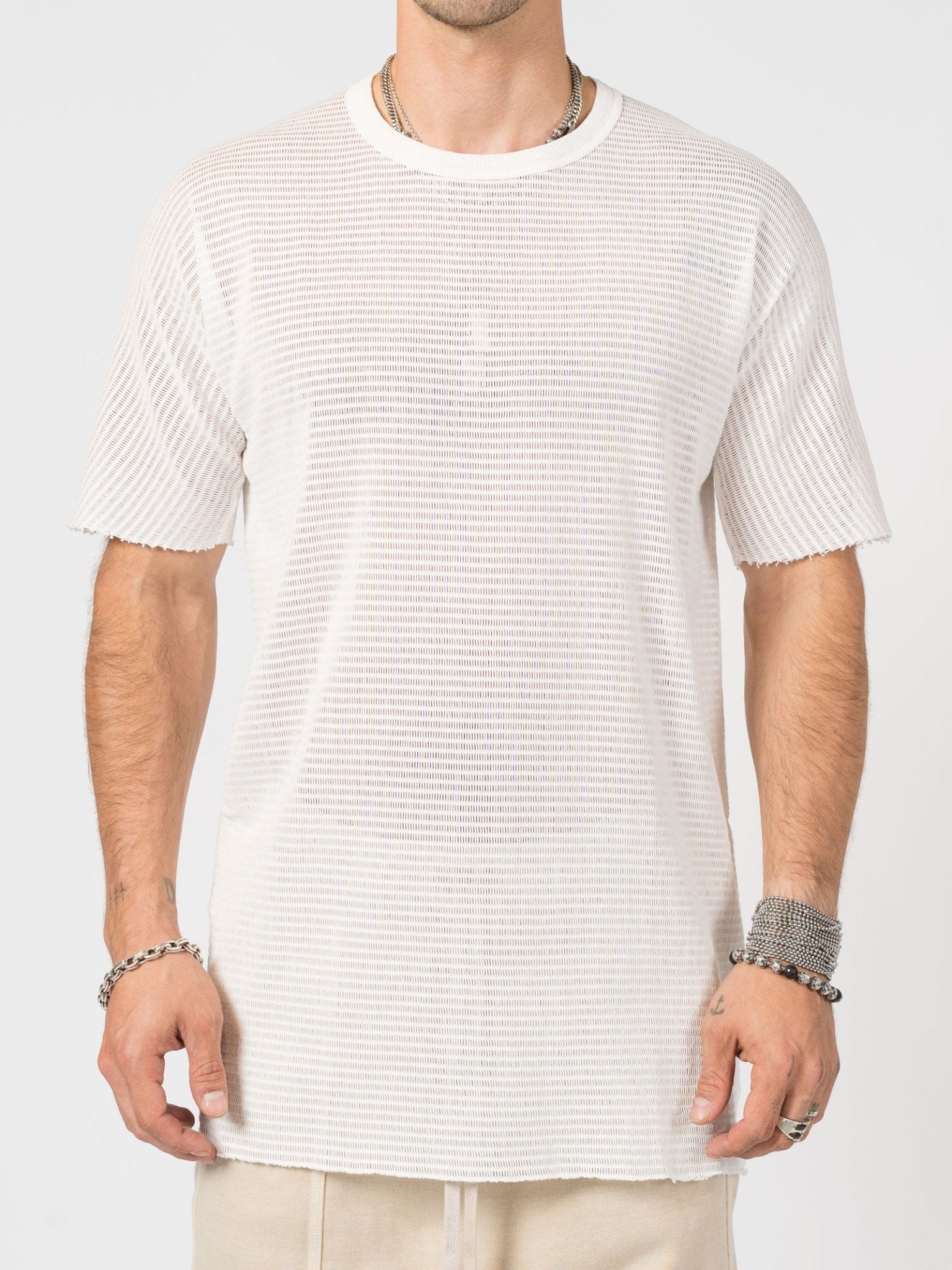Sheer Knit T-Shirt in Cashmere Blend - by BORIS BIDJAN SABERI