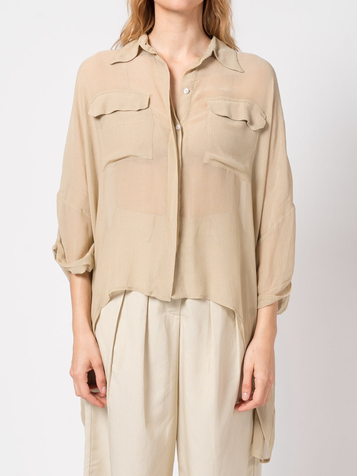 Sheer Relaxed Button - Up Shirt - by NOSTRA SANTISSIMA