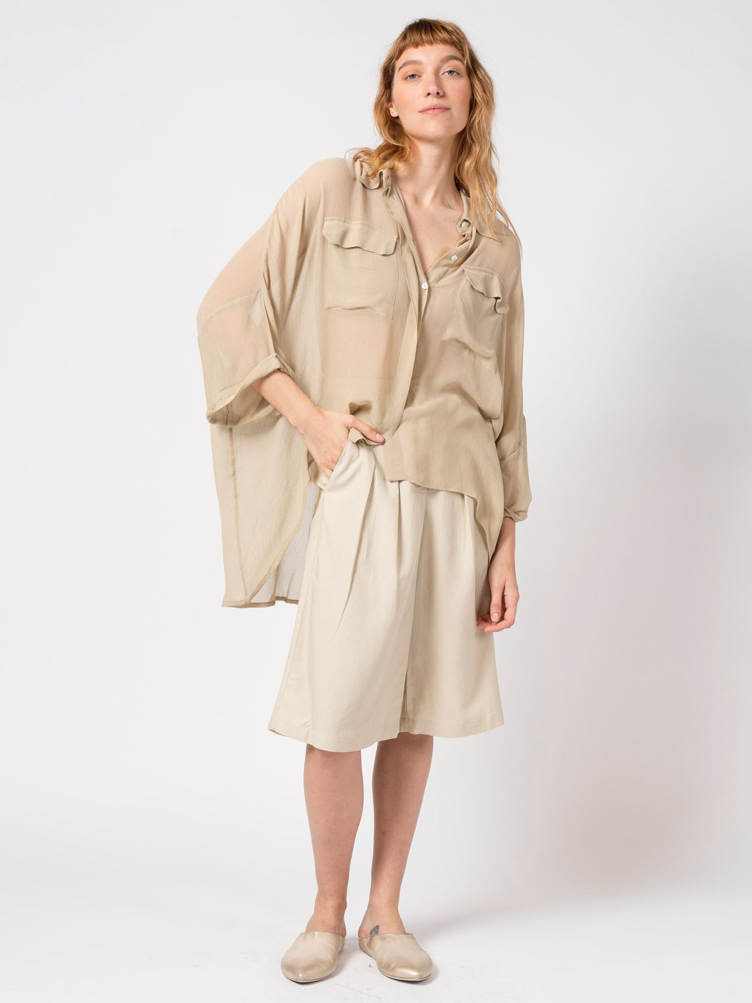 Sheer Relaxed Button - Up Shirt - by NOSTRA SANTISSIMA