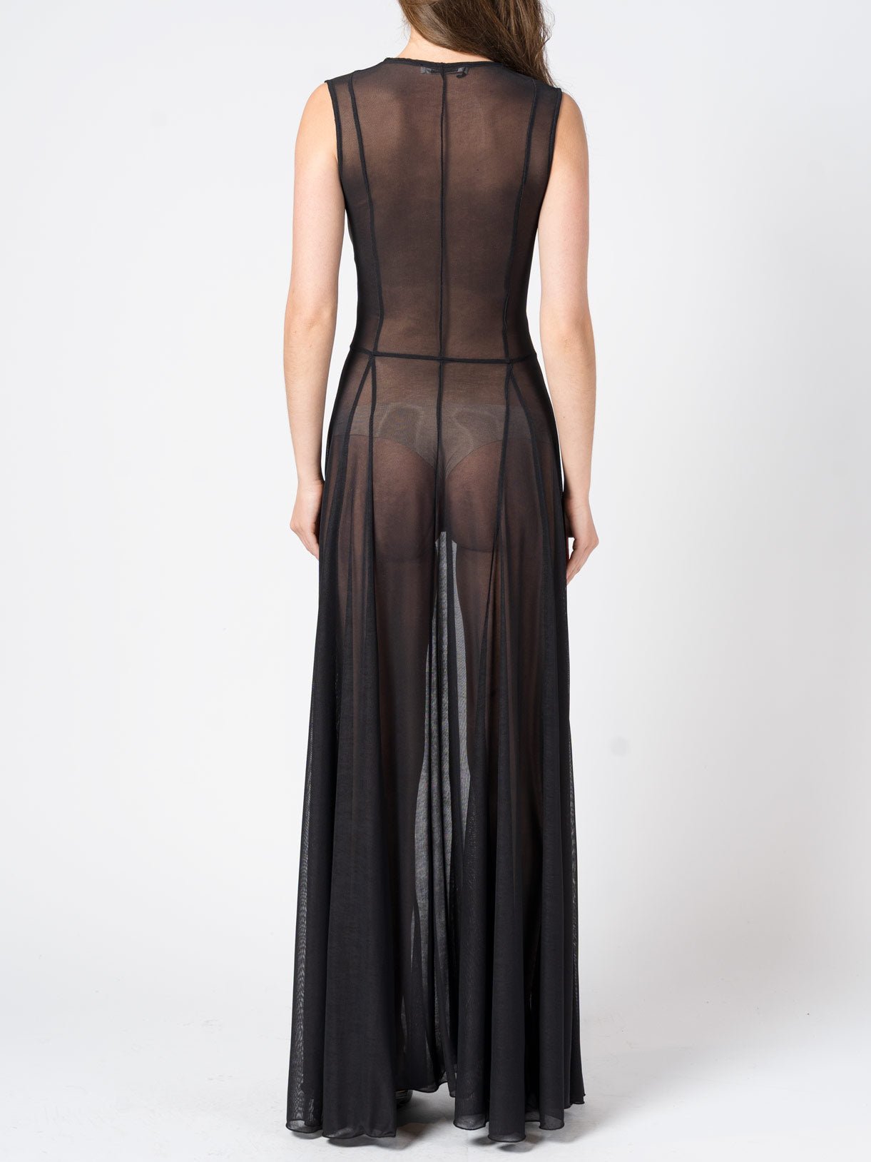 Sheer Sleeveless Mesh Panel Dress - by NOSTRA SANTISSIMA