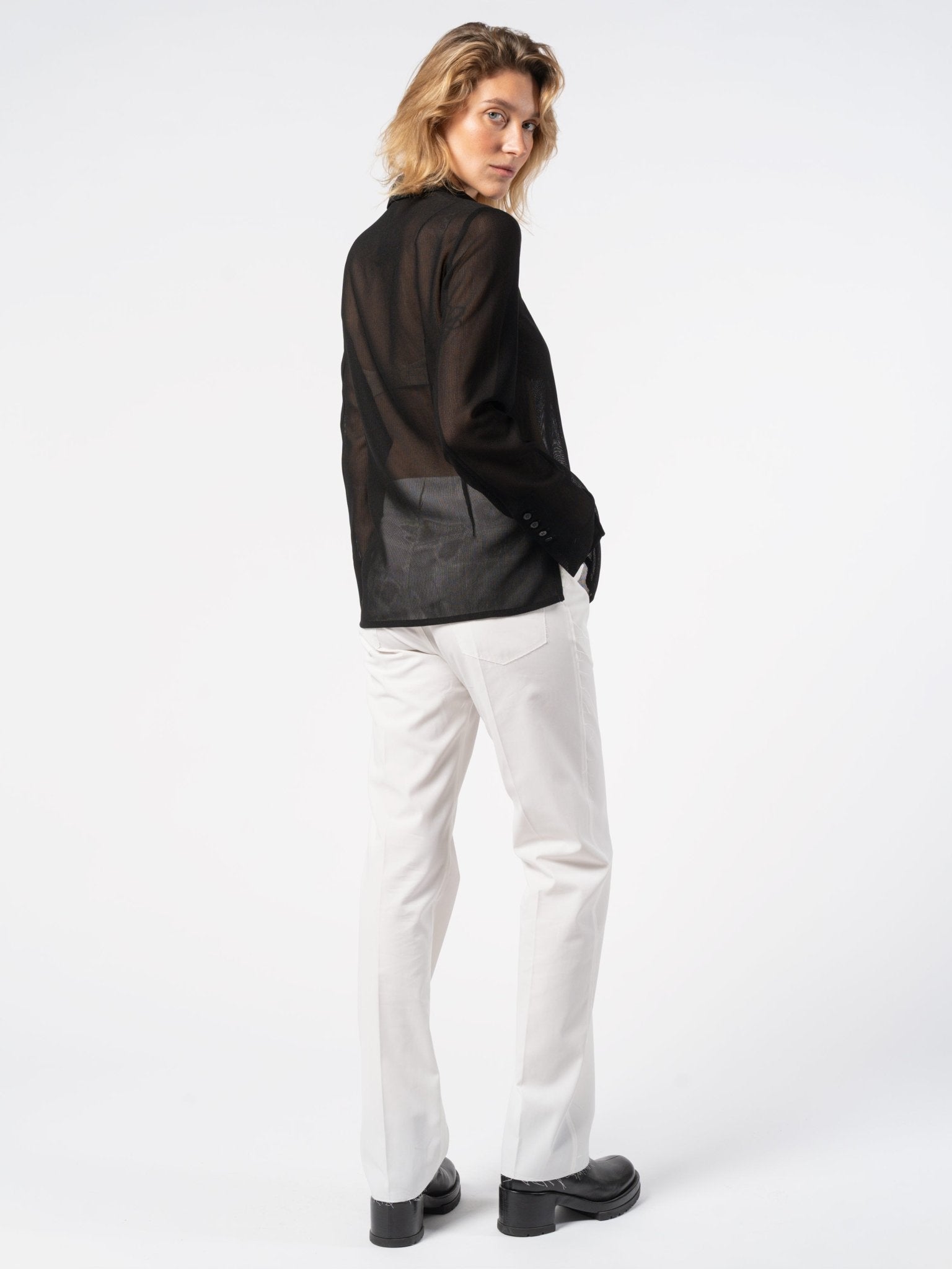 Sheer Textured Shirt - by SAPIO