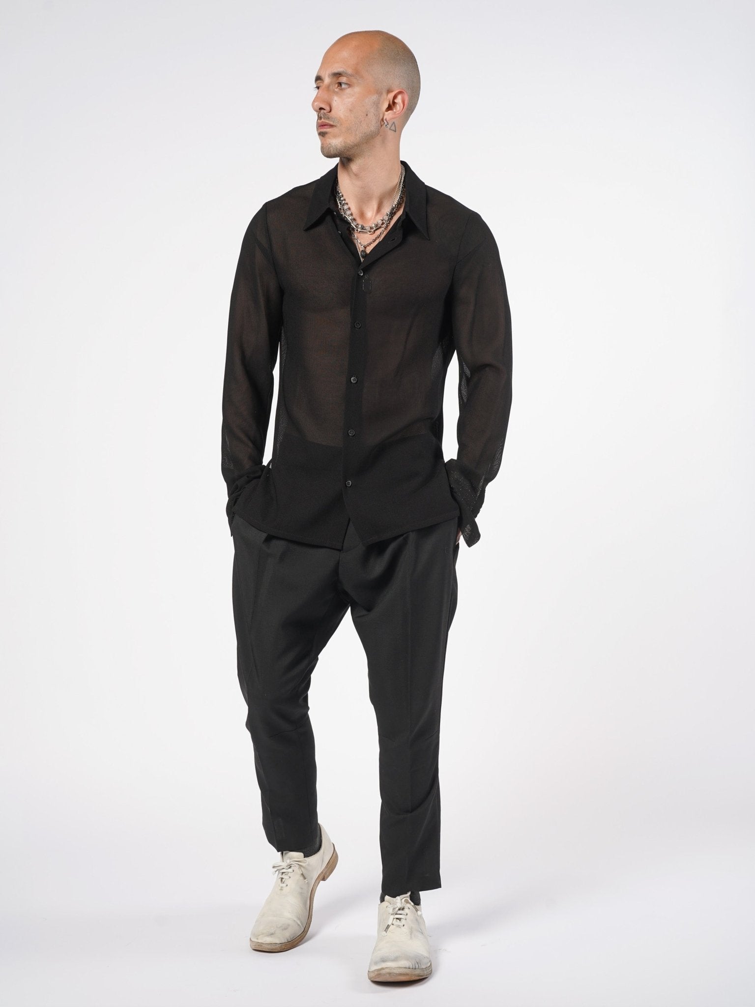 Sheer Textured Shirt - by SAPIO