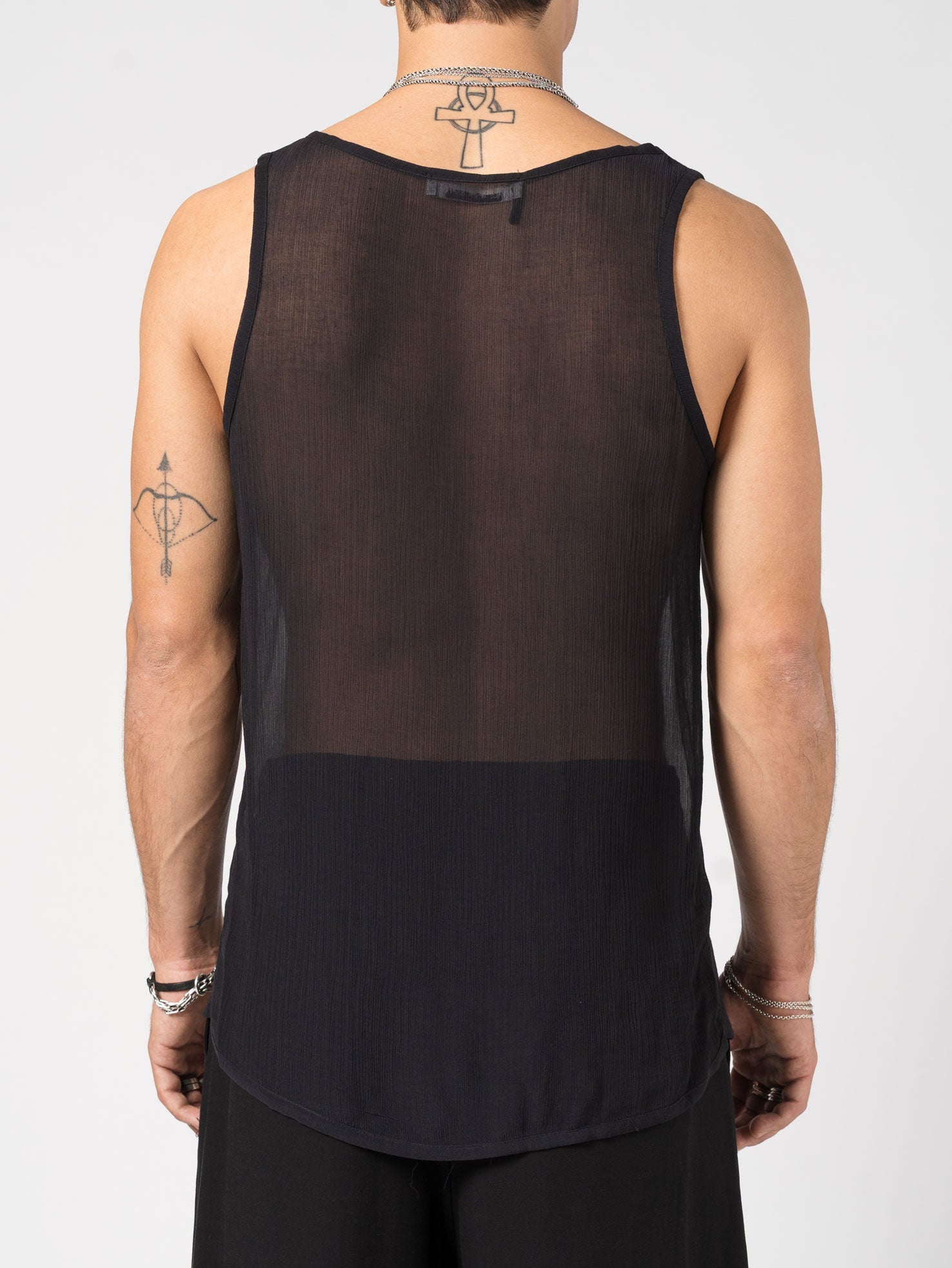 Sheer Textured Tank Top - by NOSTRA SANTISSIMA