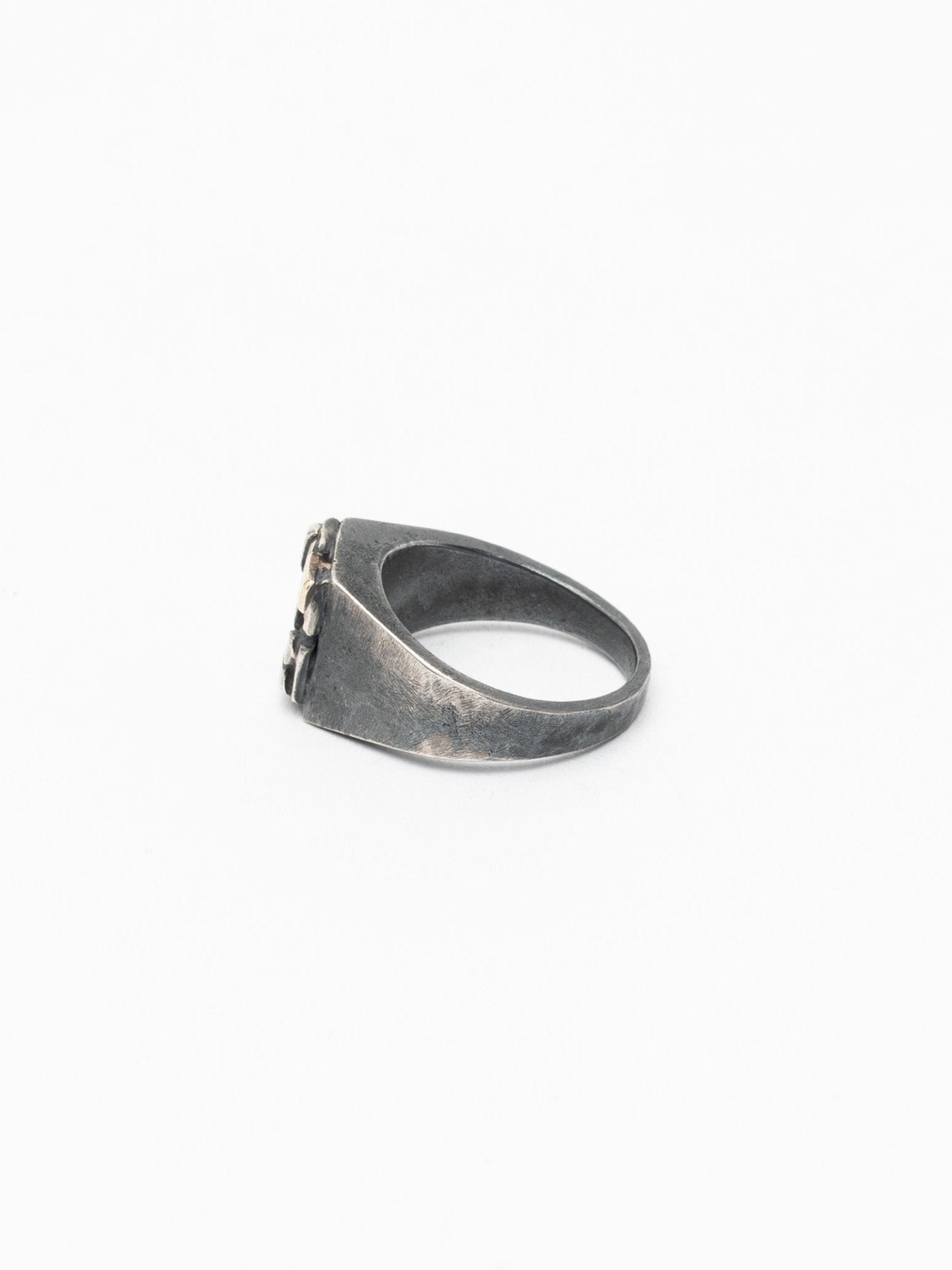 Signet Ring with Geometric Gold Inlays - by CEDAR