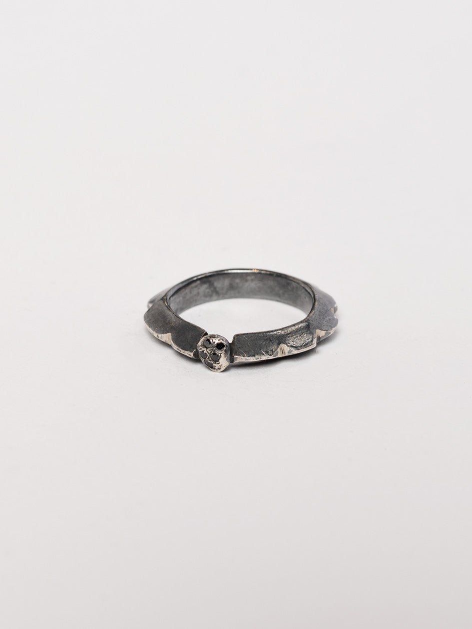 Silver Ring with Black Diamonds - by CEDAR