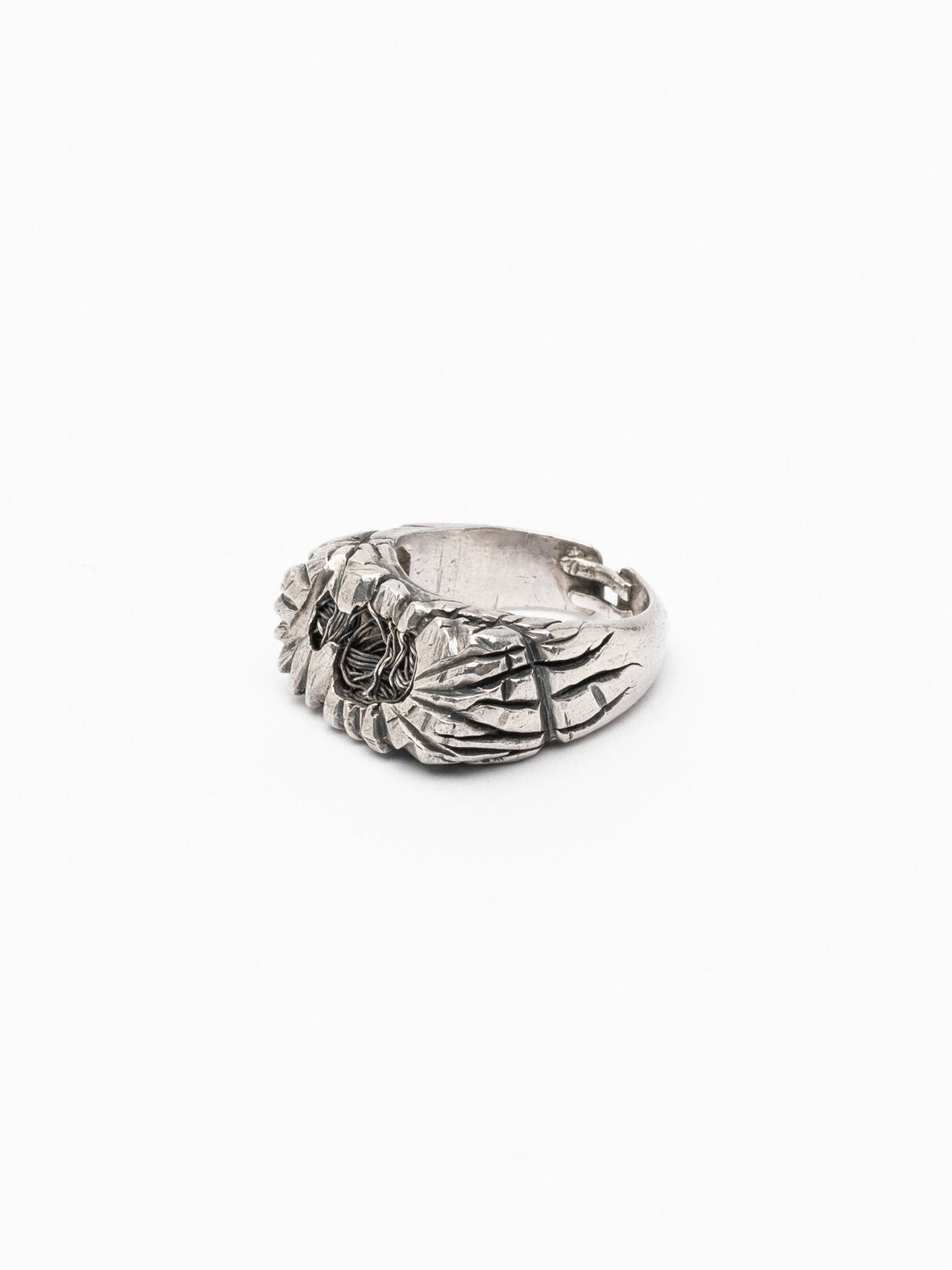 Silver Wrap Ring with Wire Detail - by CEDAR