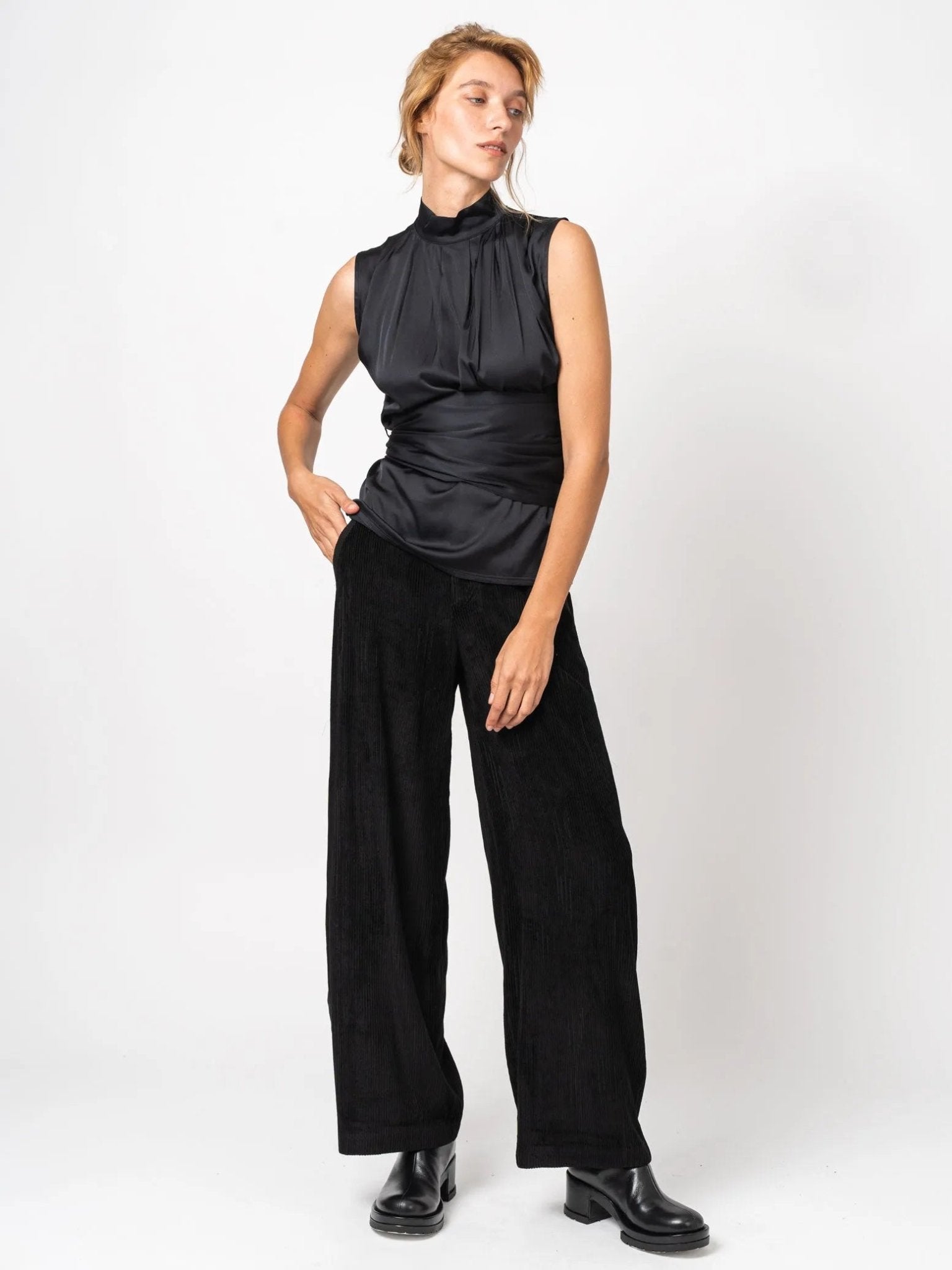 Sleeveless High - Neck Blouse - by NOSTRA SANTISSIMA