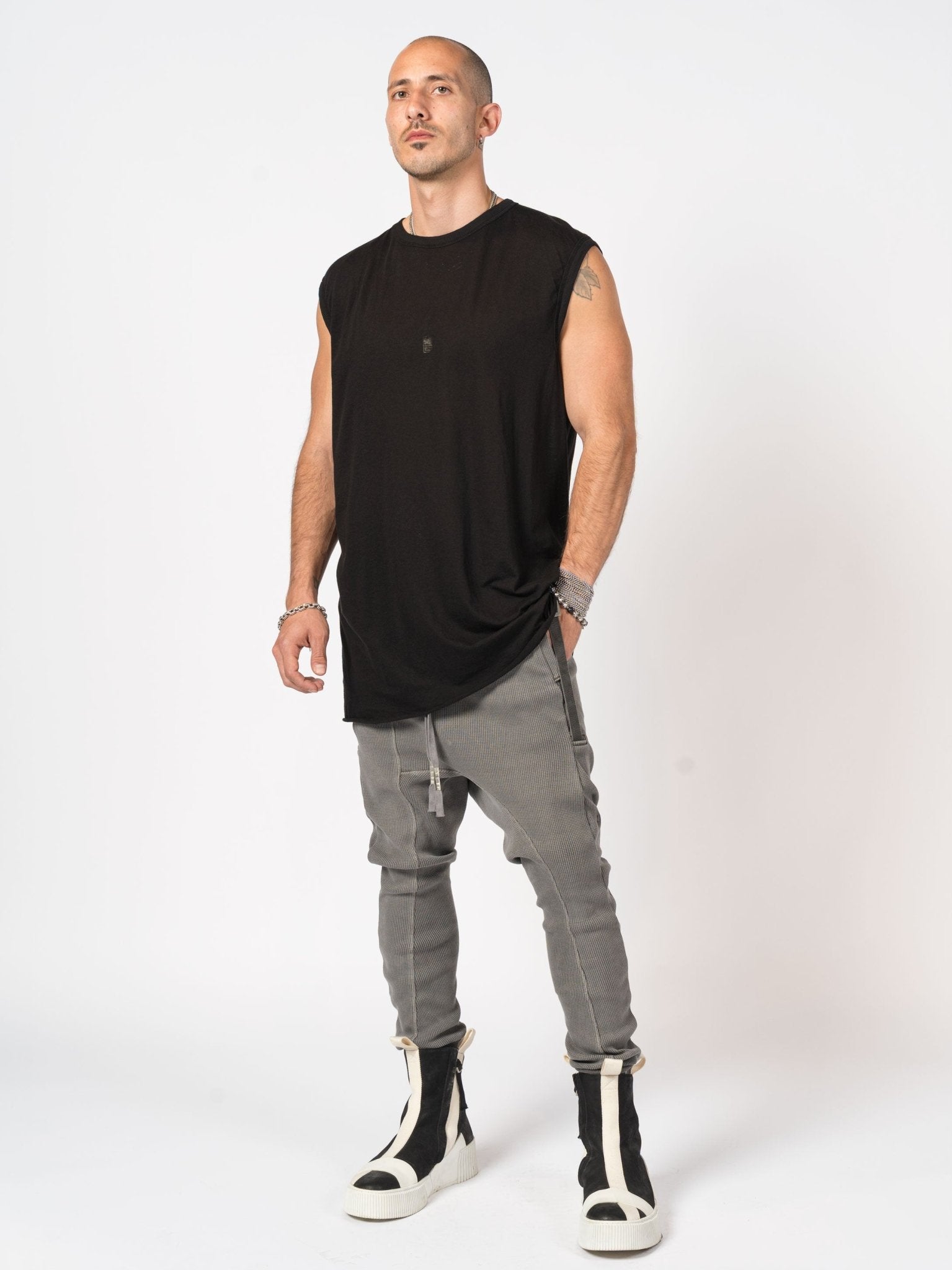 Sleeveless Top with Raw Edges - by BORIS BIDJAN SABERI
