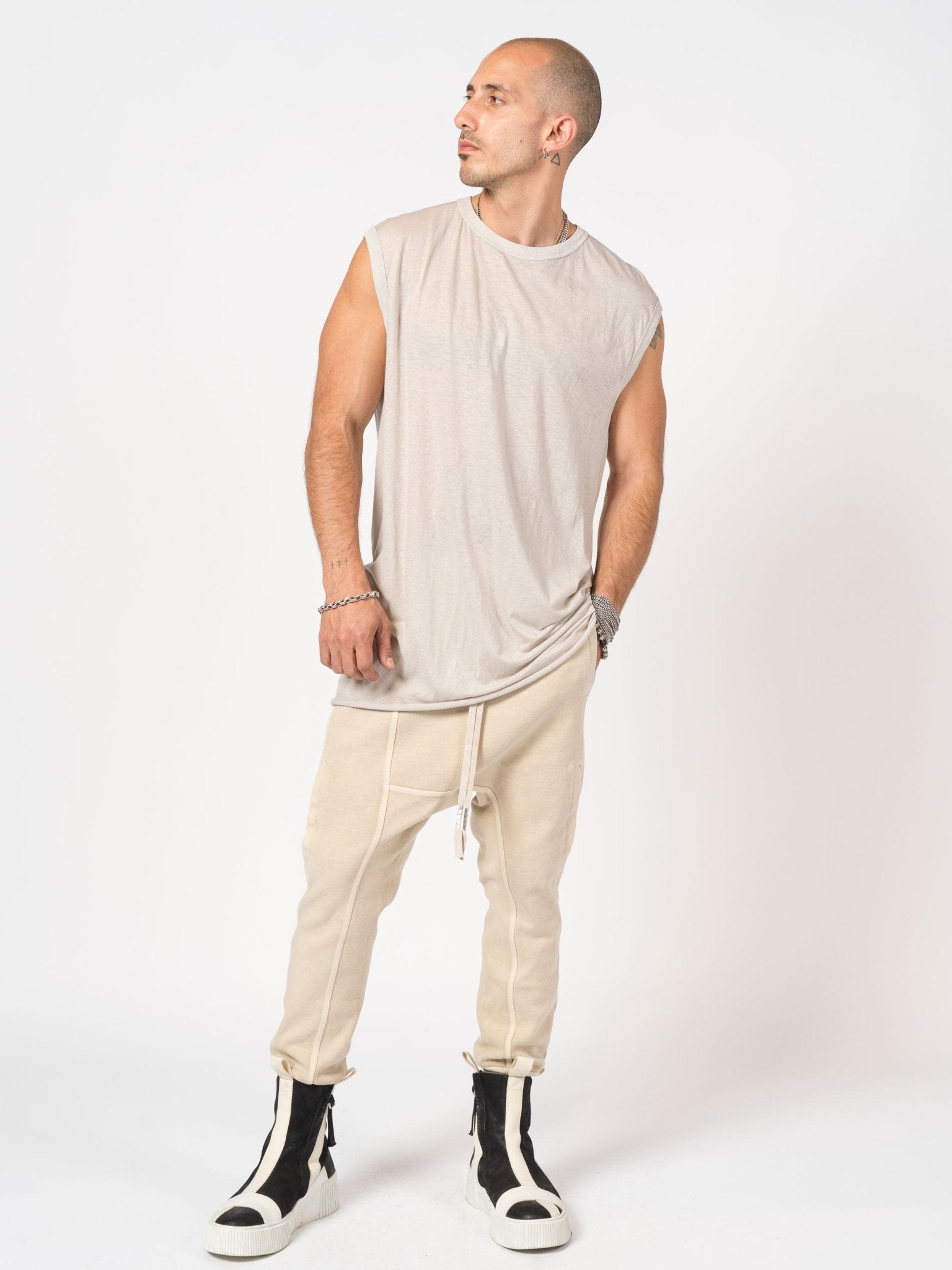 Sleeveless Top with Raw Edges - by BORIS BIDJAN SABERI