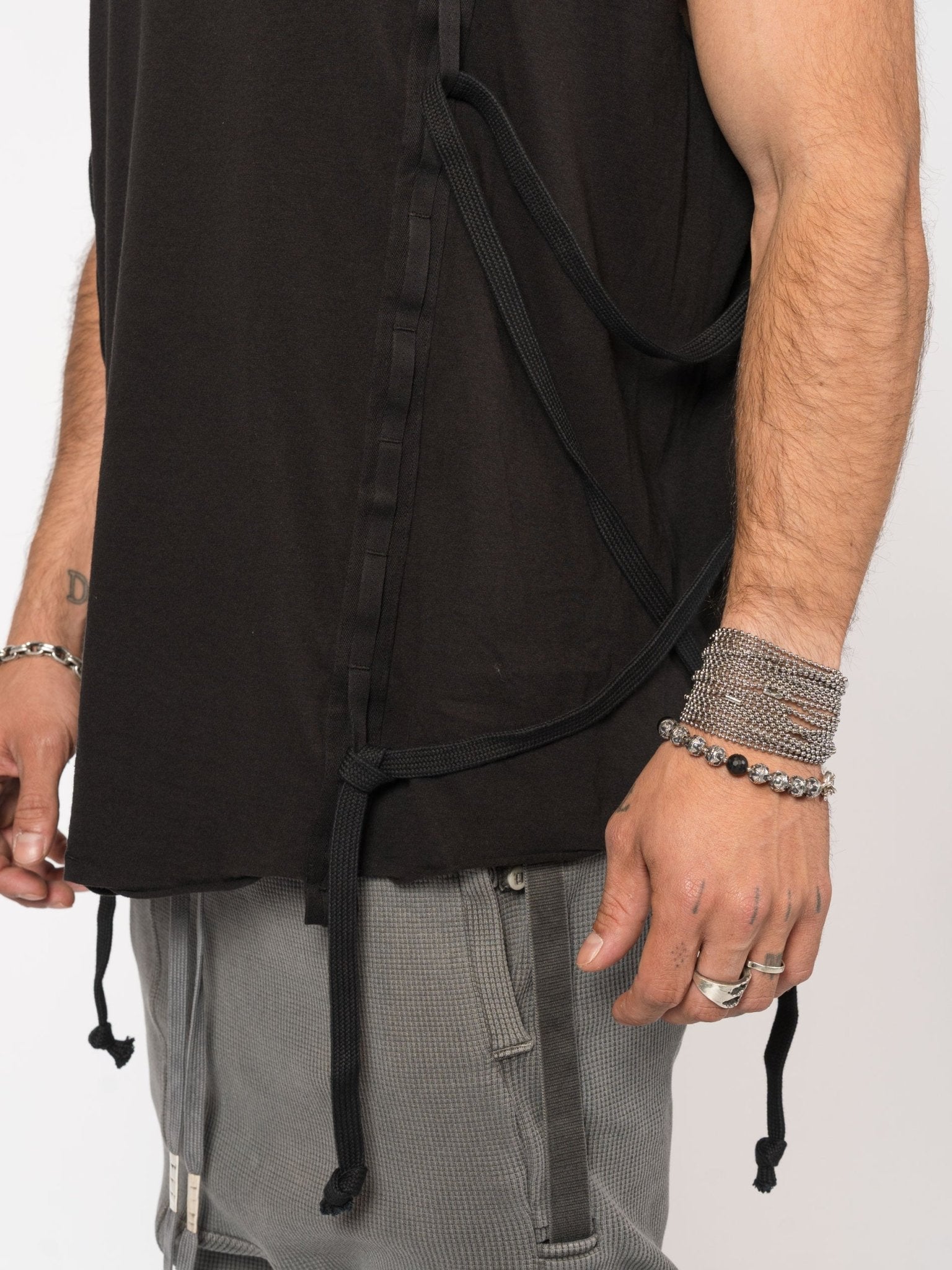 Sleeveless Top with Side Drawstrings - by BORIS BIDJAN SABERI