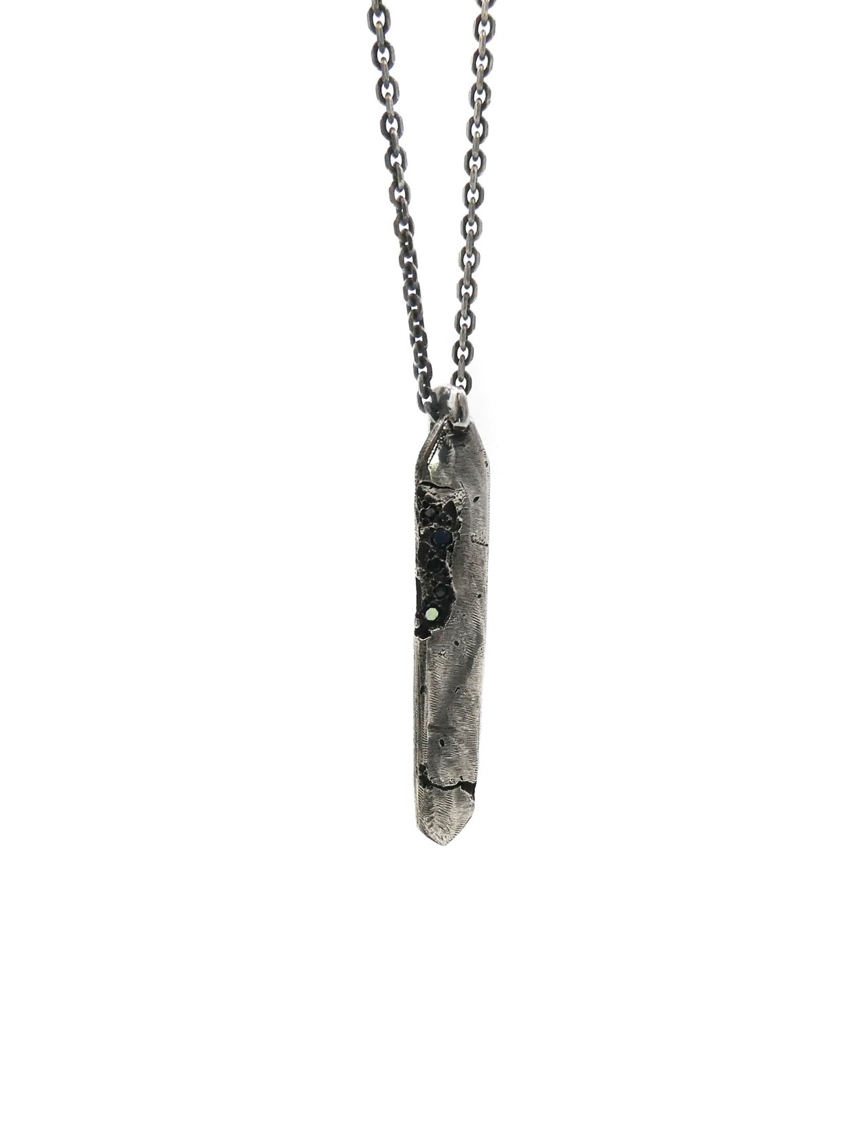 Spike Pendant Necklace with Black Diamonds - by ENRI MARS