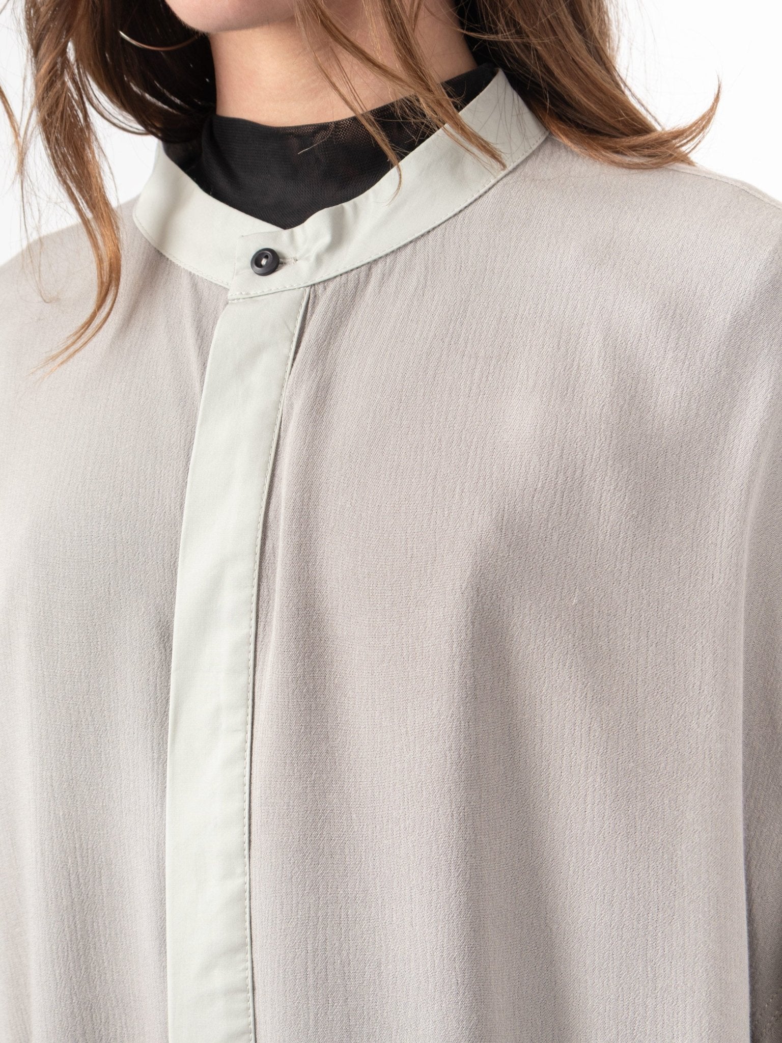 Stand Collar Overshirt - by VAGUE