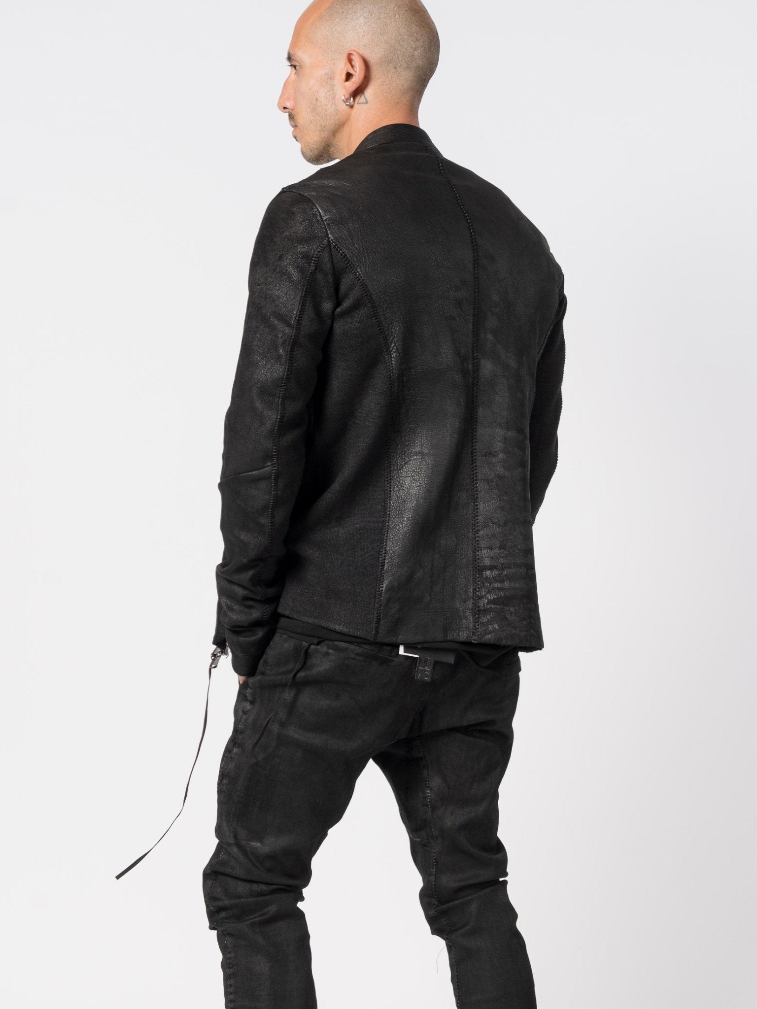 Stretch Leather Jacket - by MD75