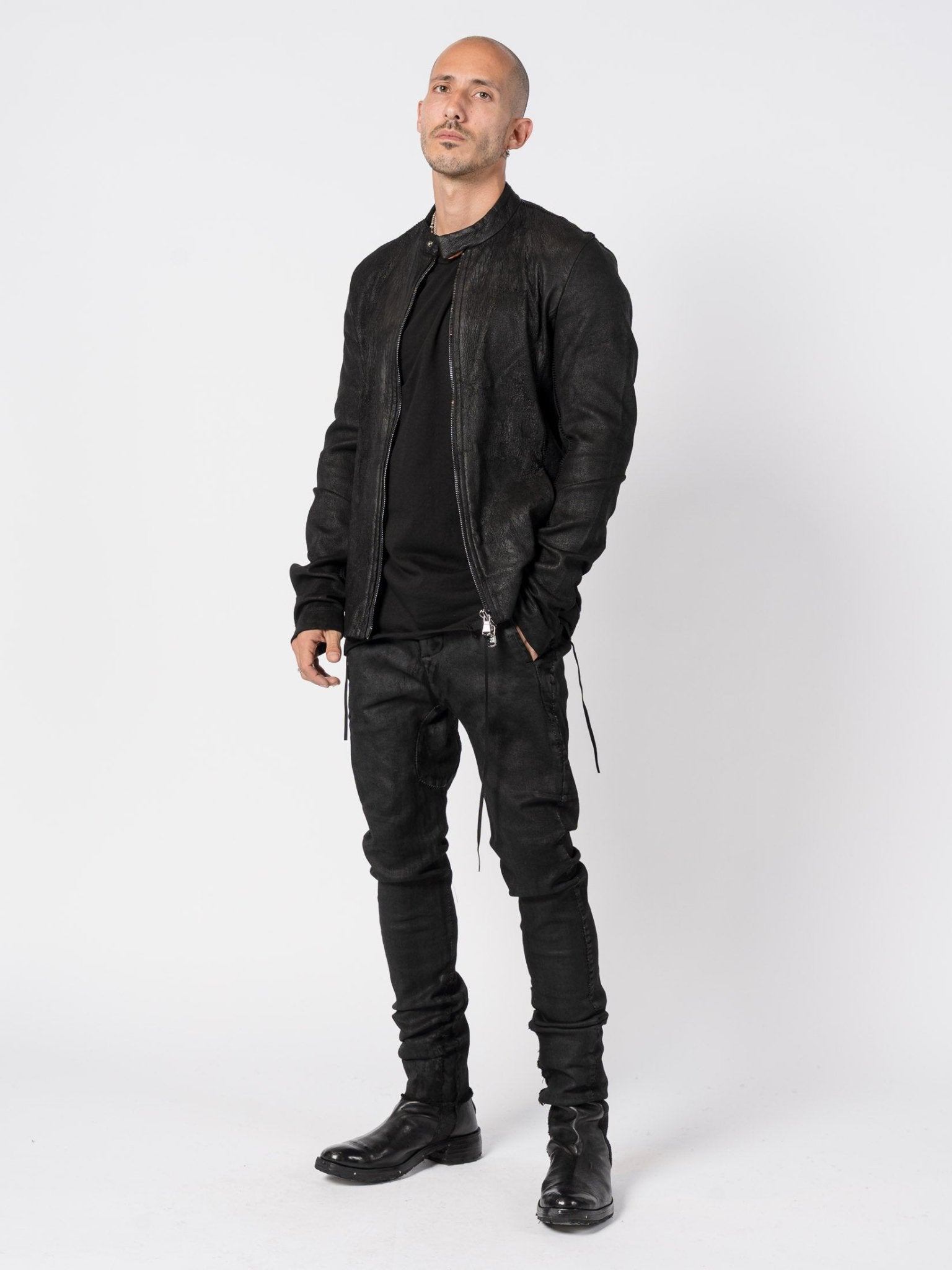 Stretch Leather Jacket - by MD75