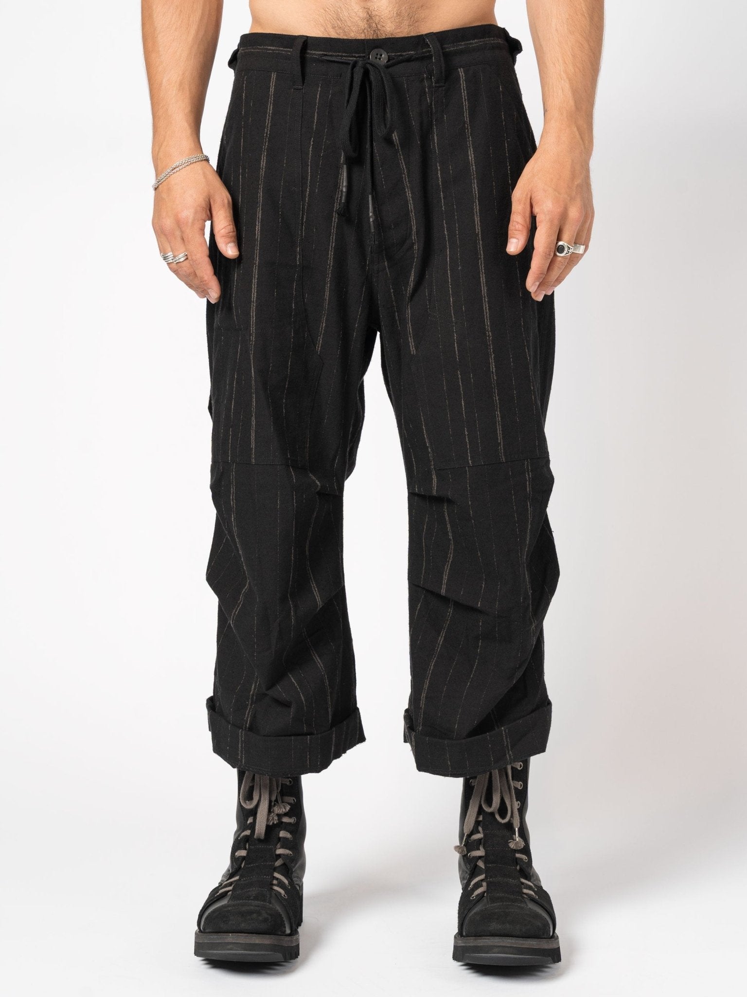 Striped Drawstring Pants - by D.HYGEN