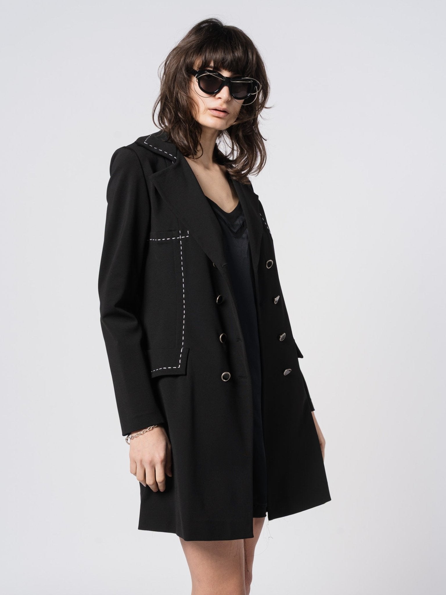 Structured Knee - Length Coat - by SHARONA SHARVIT