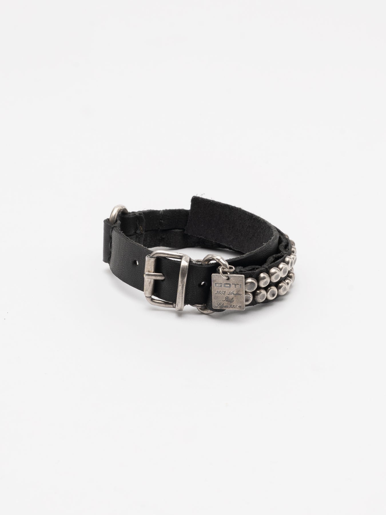 Studded Leather Buckle Bracelet - by GOTI