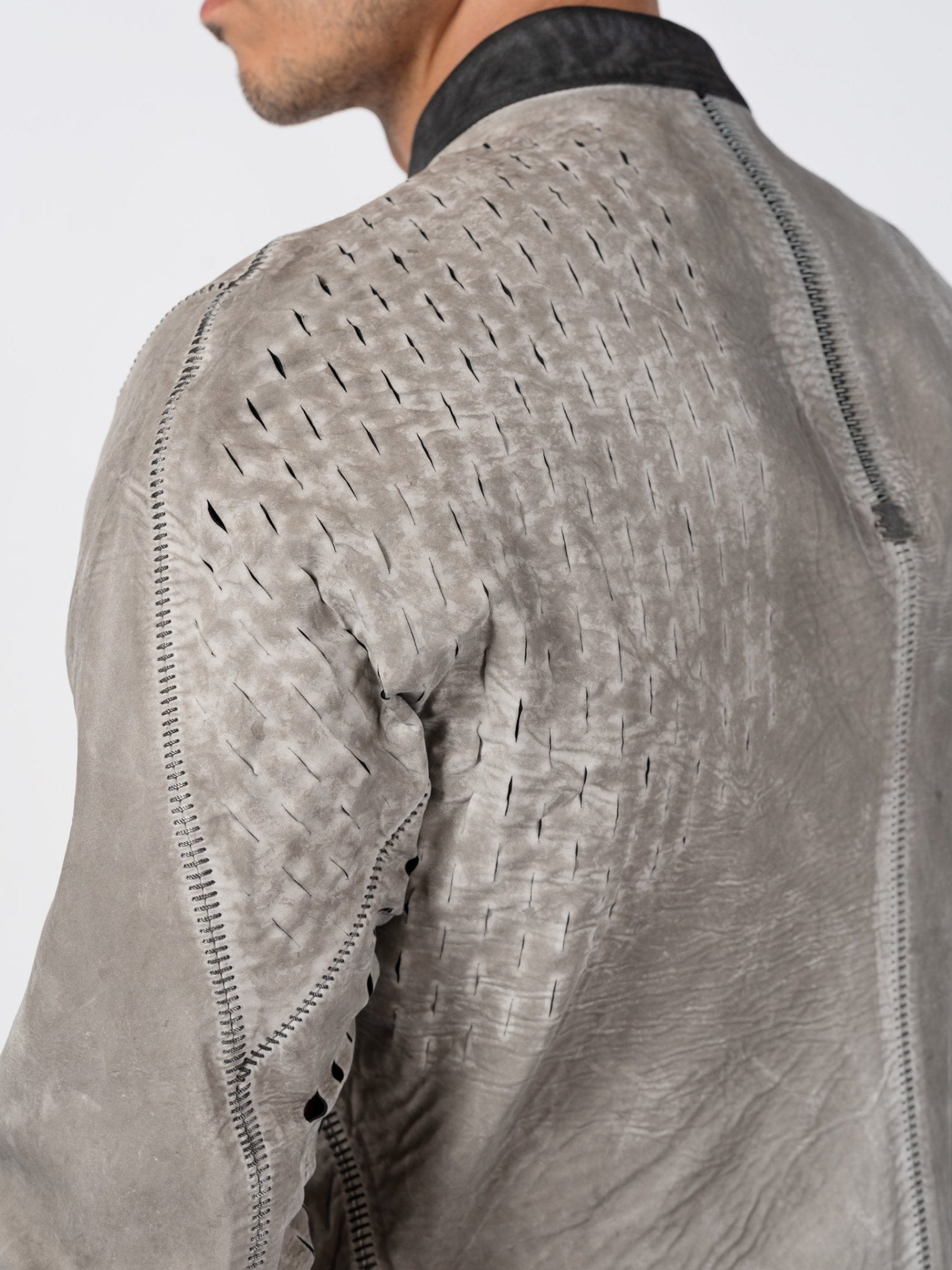 Syderal Reflective Leather Jacket - by ISAAC SELLAM