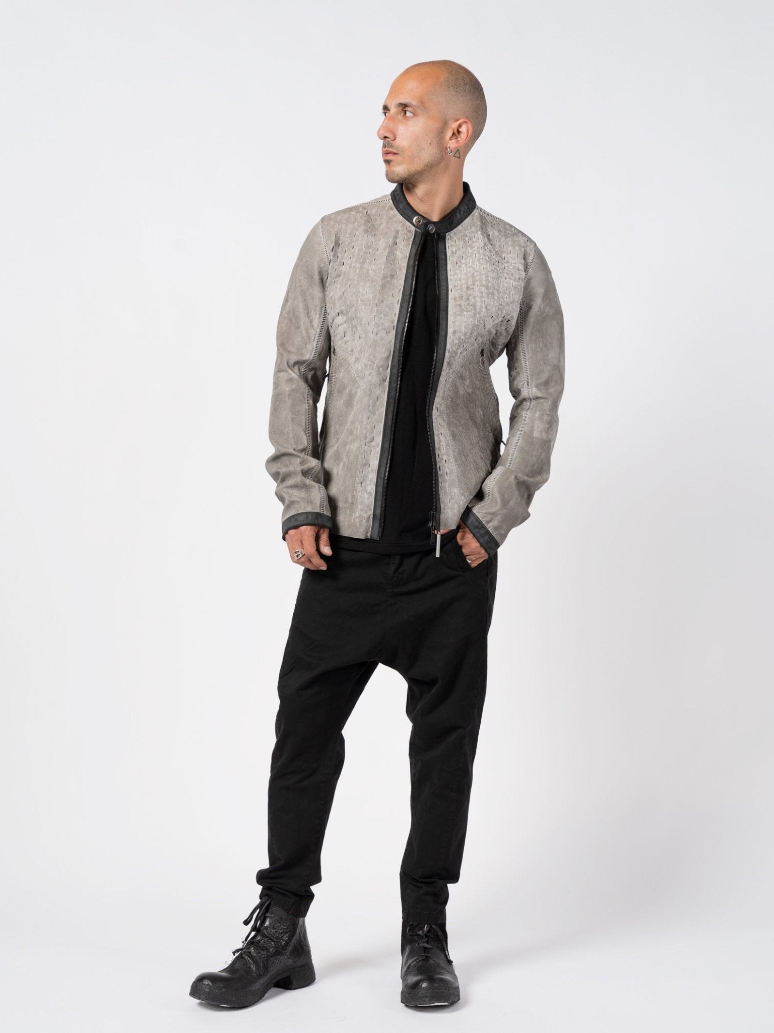 Syderal Reflective Leather Jacket - by ISAAC SELLAM