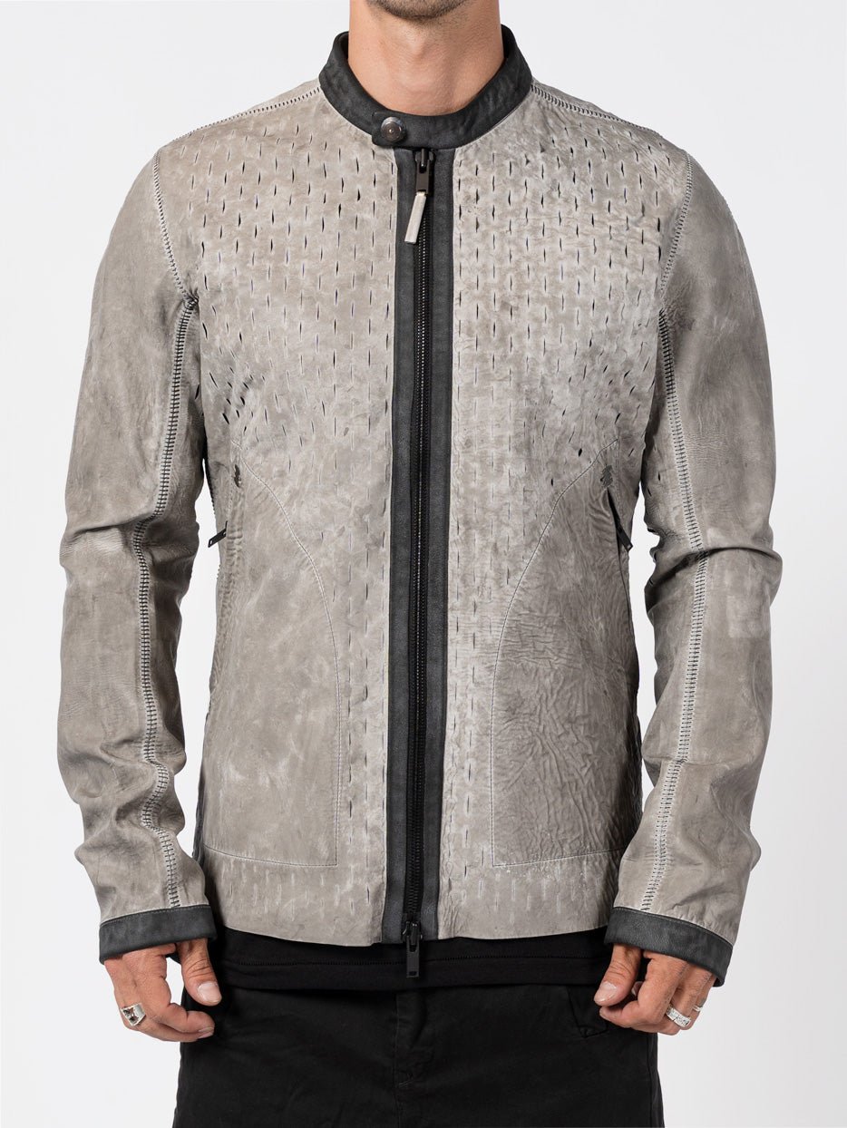 Syderal Reflective Leather Jacket - by ISAAC SELLAM
