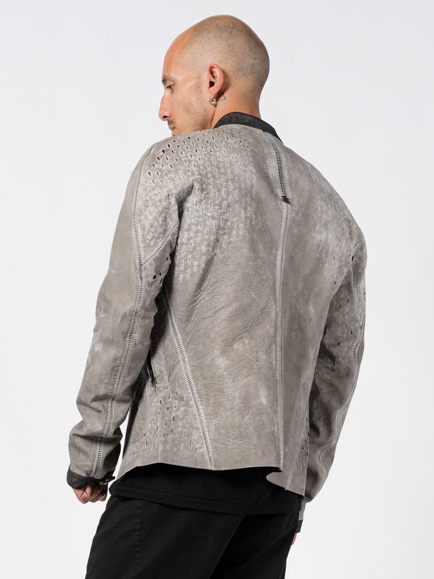 Syderal Reflective Leather Jacket - by ISAAC SELLAM