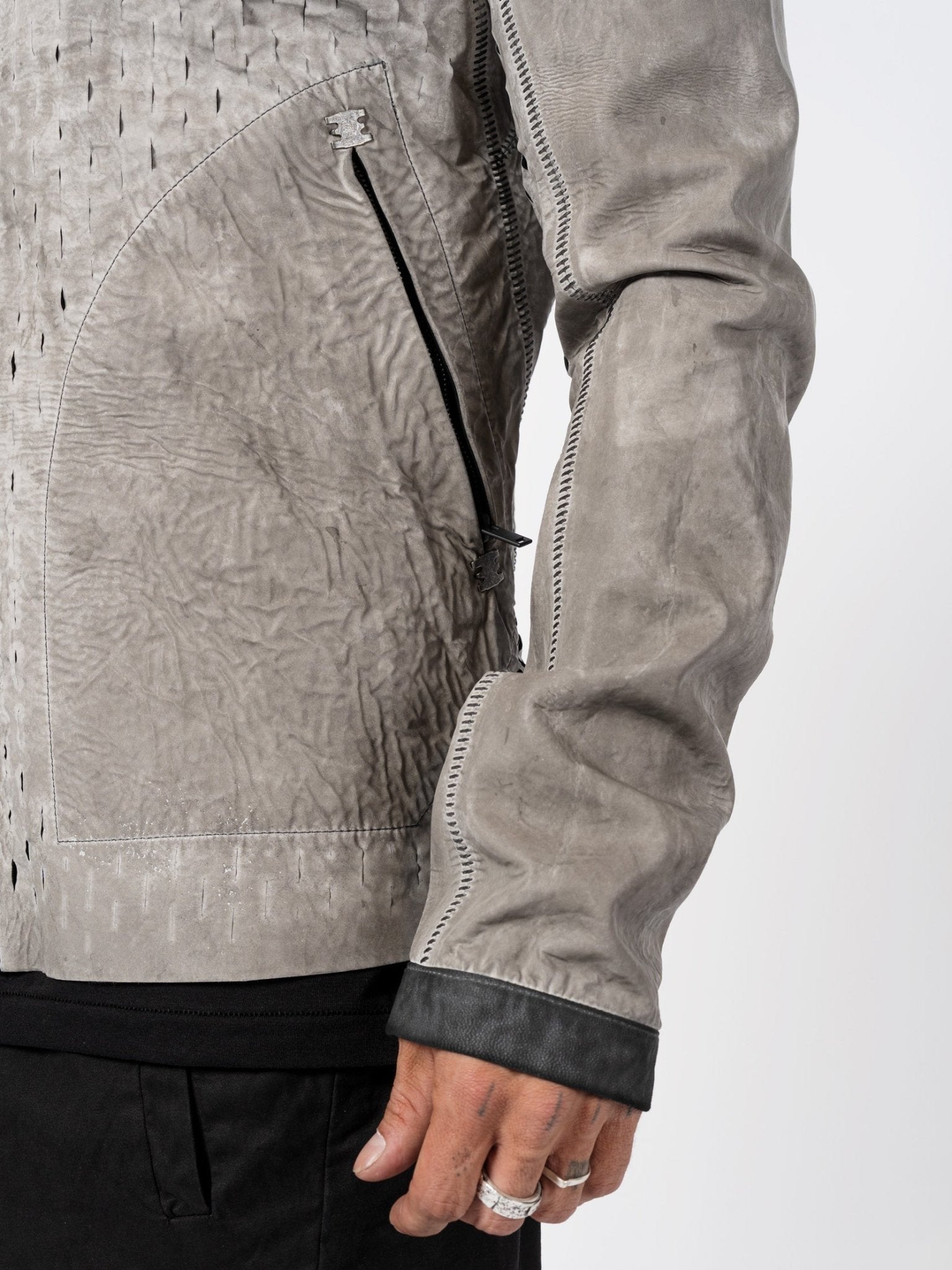 Syderal Reflective Leather Jacket - by ISAAC SELLAM