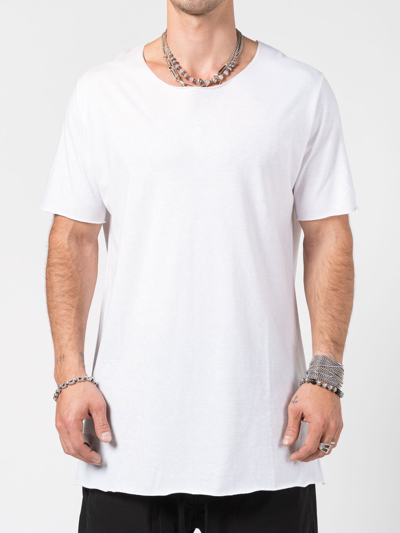 Tシャツ・カットソー GIORGIO BRATO Raw cut t-shirt Gray TX24S1113CO Giorgio Brato Live Cut T-Shirt - Grey - Men | TX24S1113COCARBONE