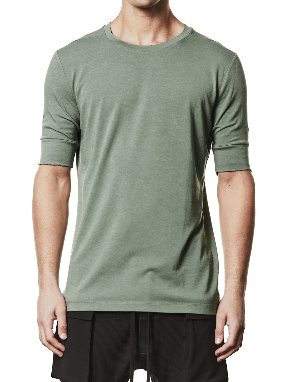 T-Shirt with Rib Cuffs - by THOM KROM