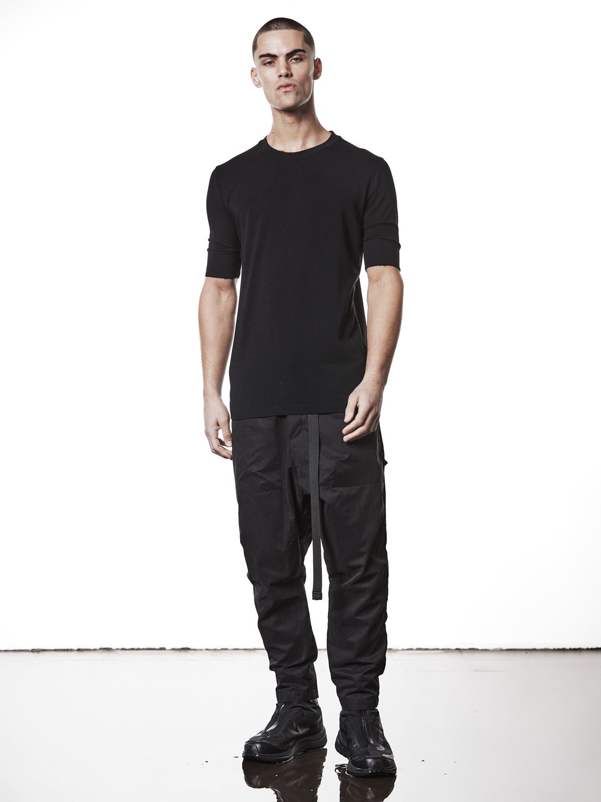 T-Shirt with Rib Cuffs - by THOM KROM