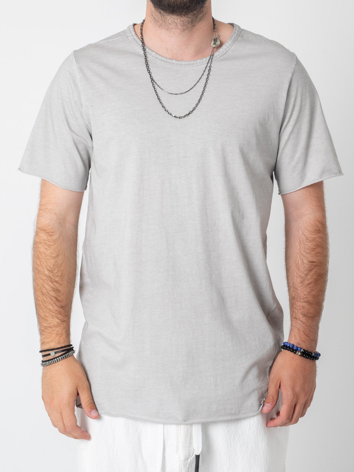 T-Shirt with Rubber Strip Detail - by ISAAC SELLAM