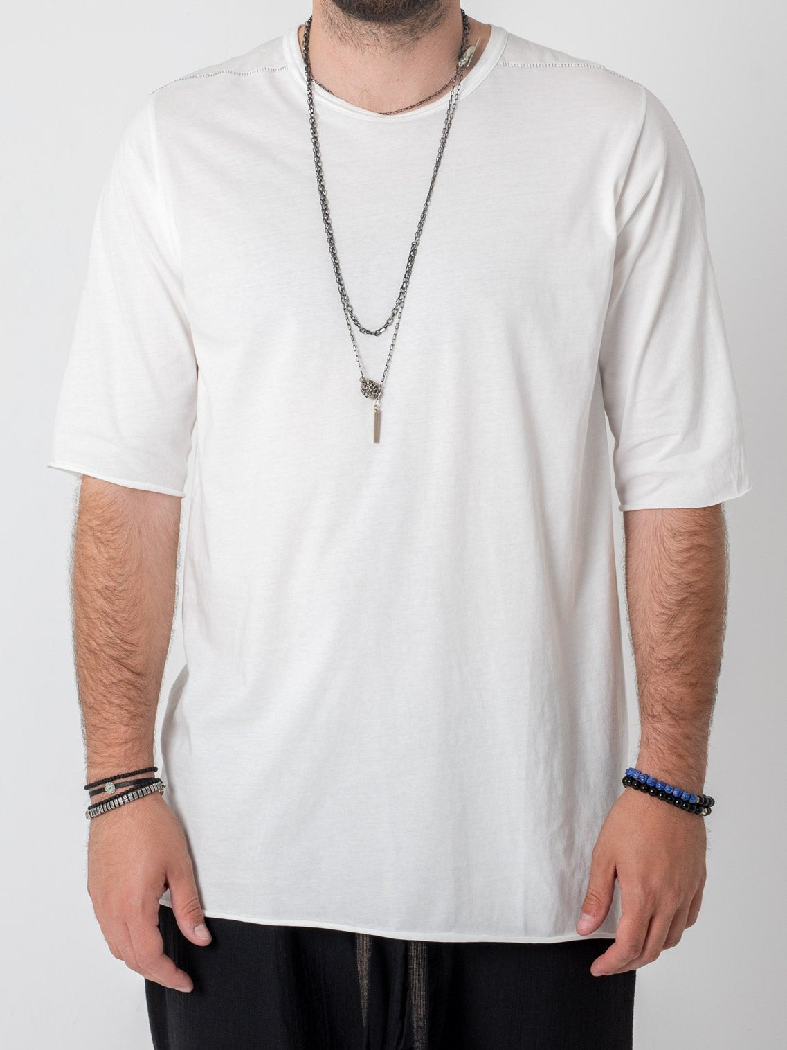T-Shirt with Rubber Strip Detail - by ISAAC SELLAM
