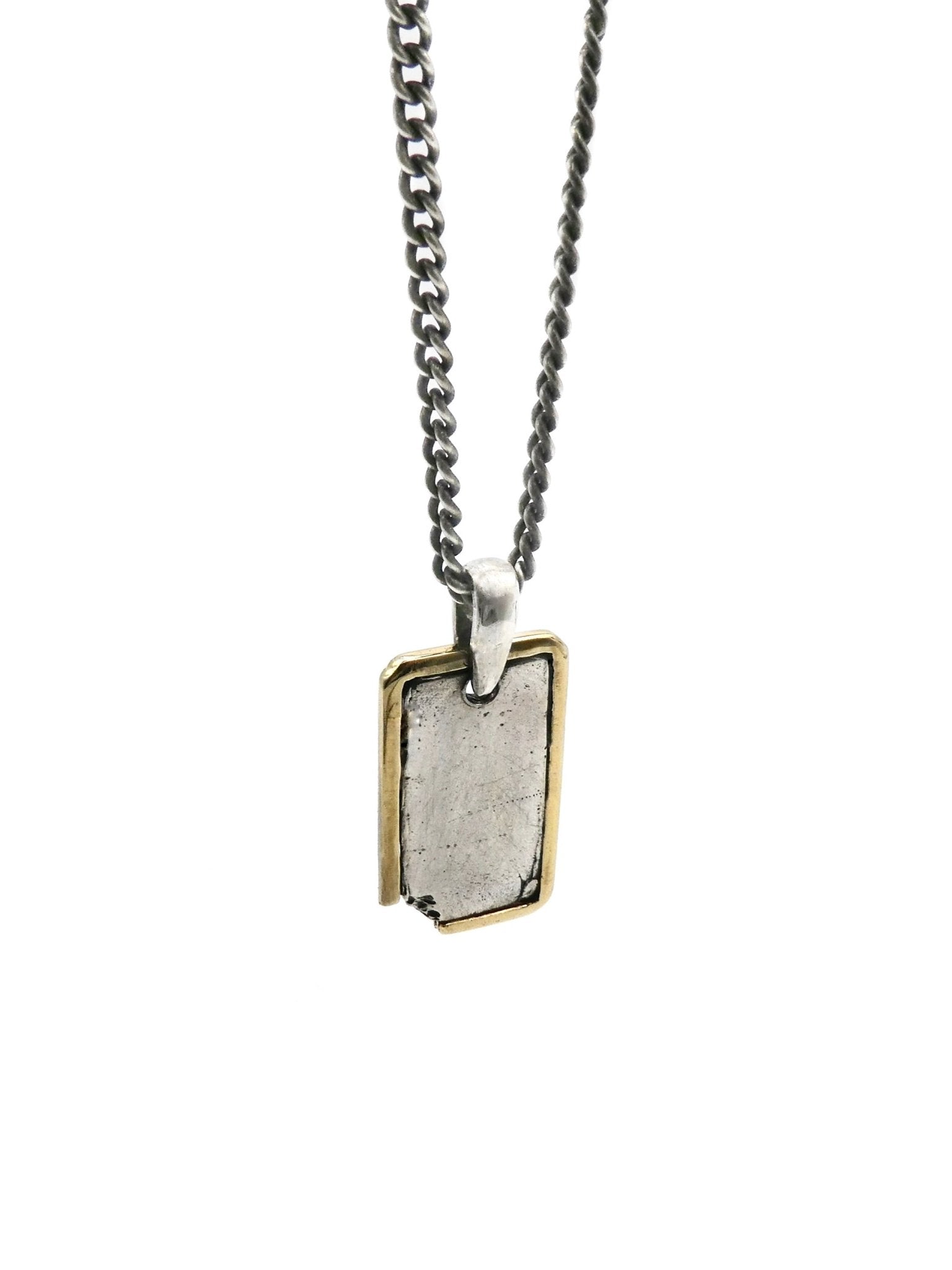 Tag Pendant Necklace with Gold Frame - by ENRI MARS