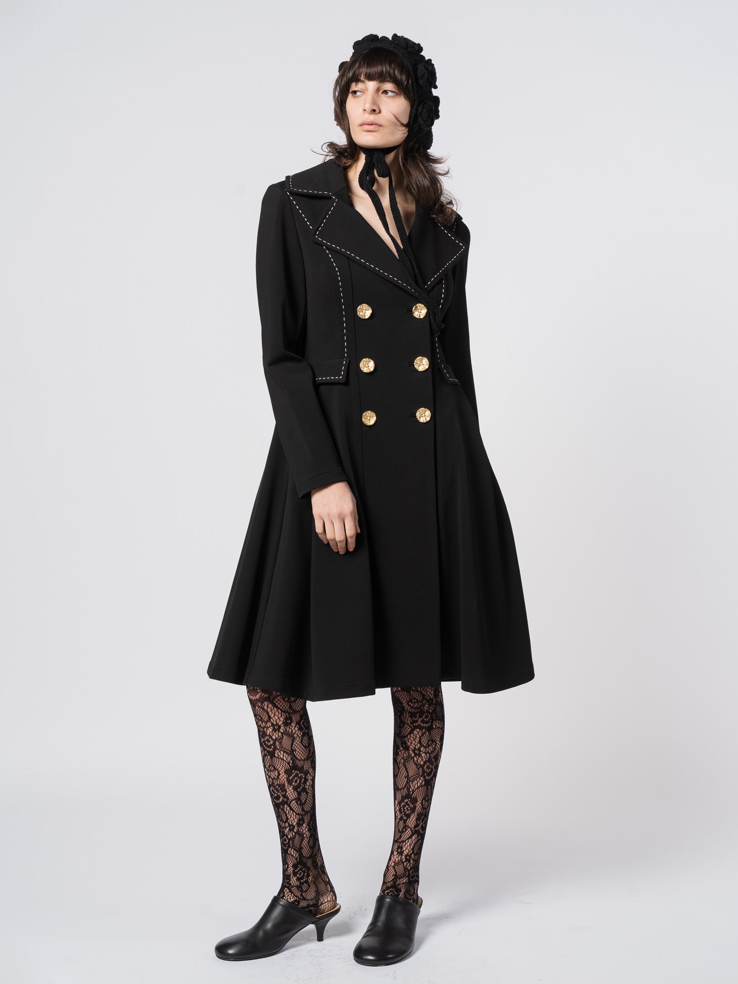 Tailored Double - Breasted Long Coat - by SHARONA SHARVIT