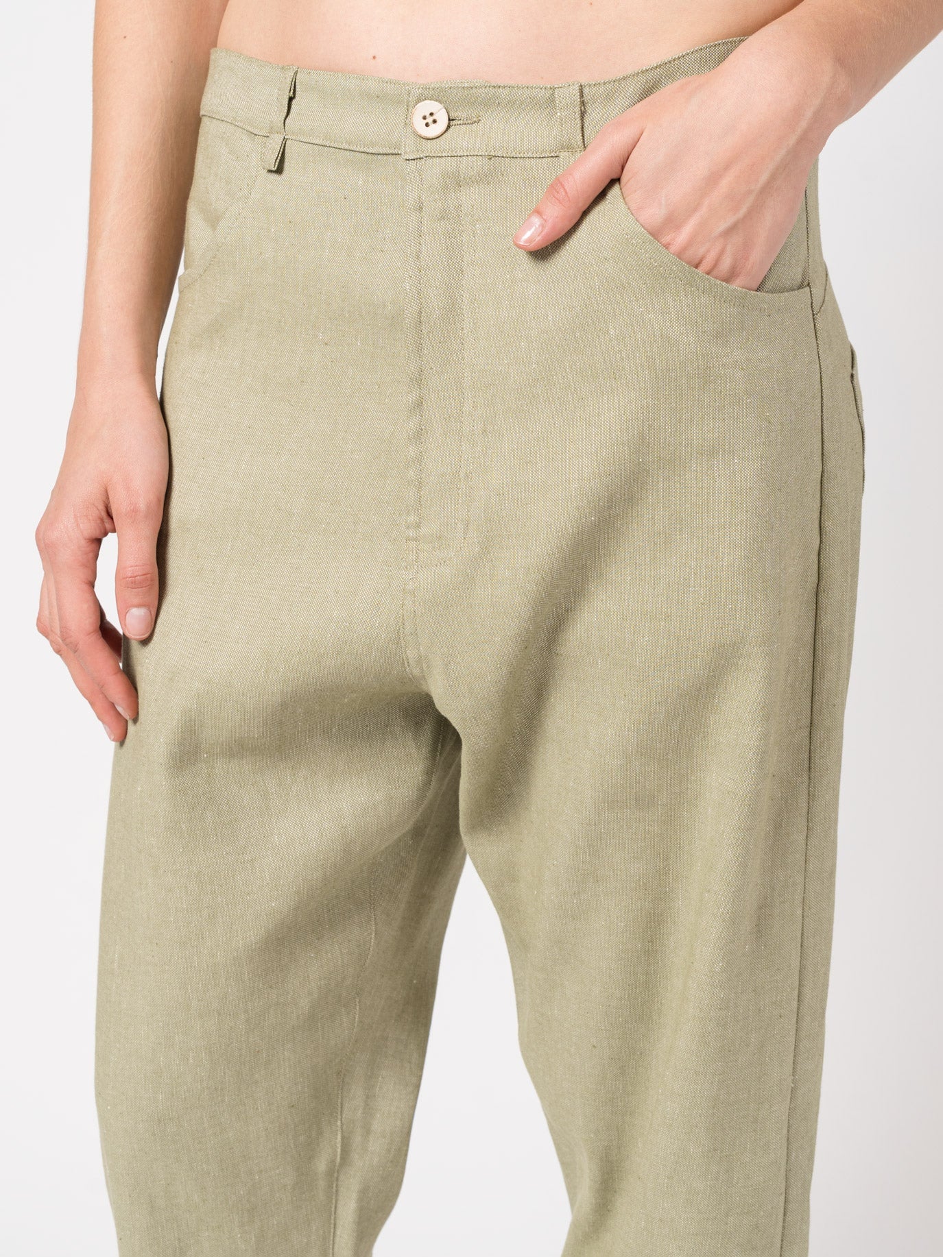 Tapered Linen - Blend Trousers - by NOSTRA SANTISSIMA