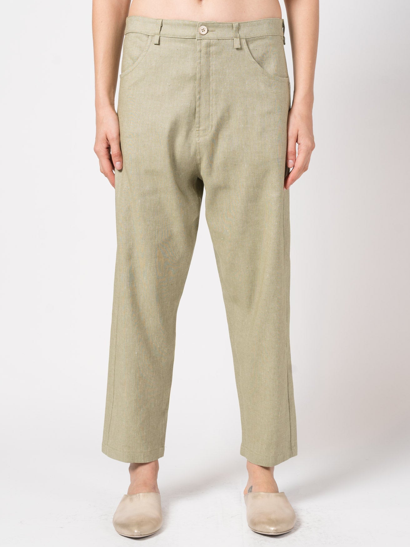Tapered Linen - Blend Trousers - by NOSTRA SANTISSIMA