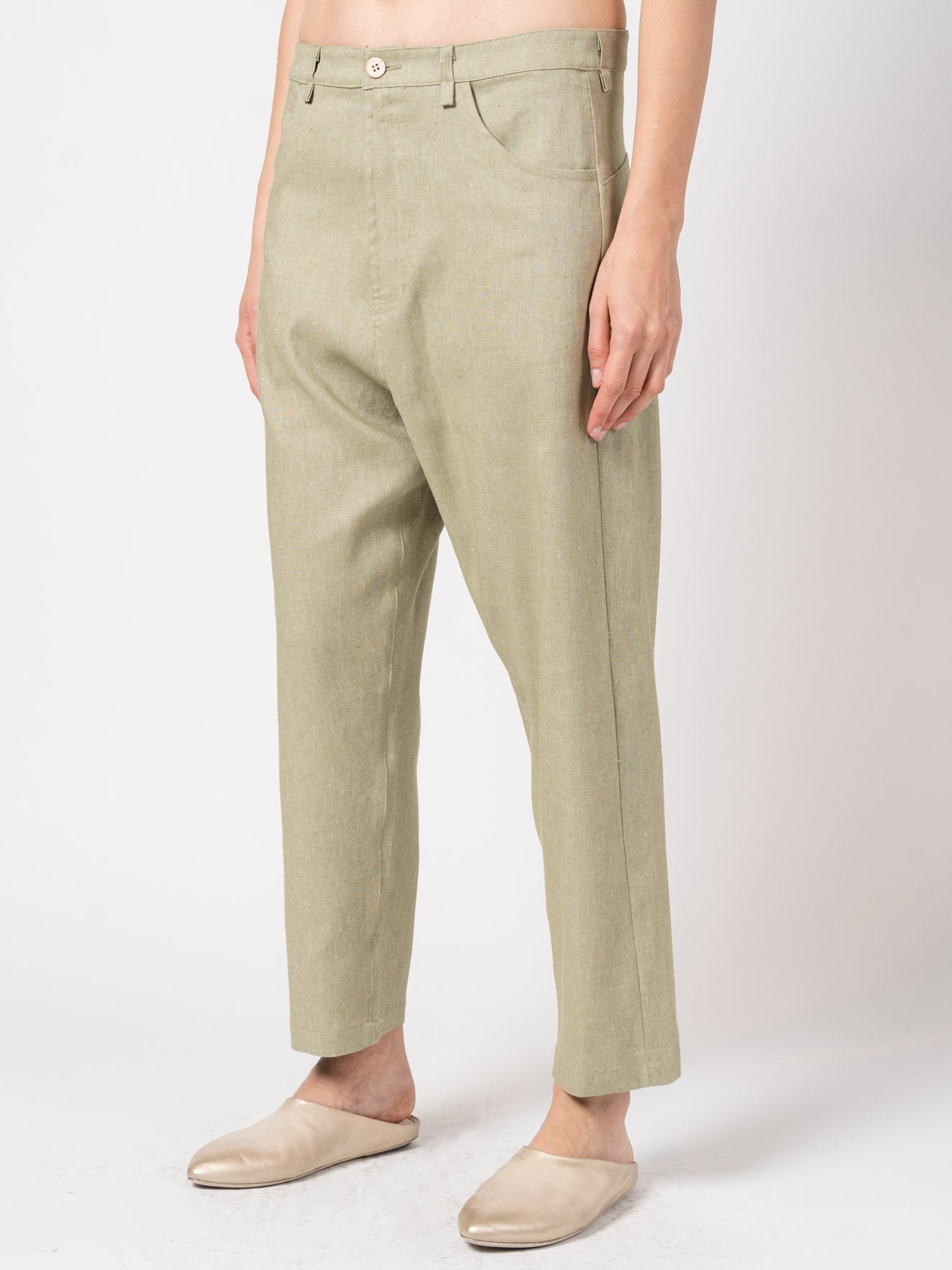 Tapered Linen - Blend Trousers - by NOSTRA SANTISSIMA