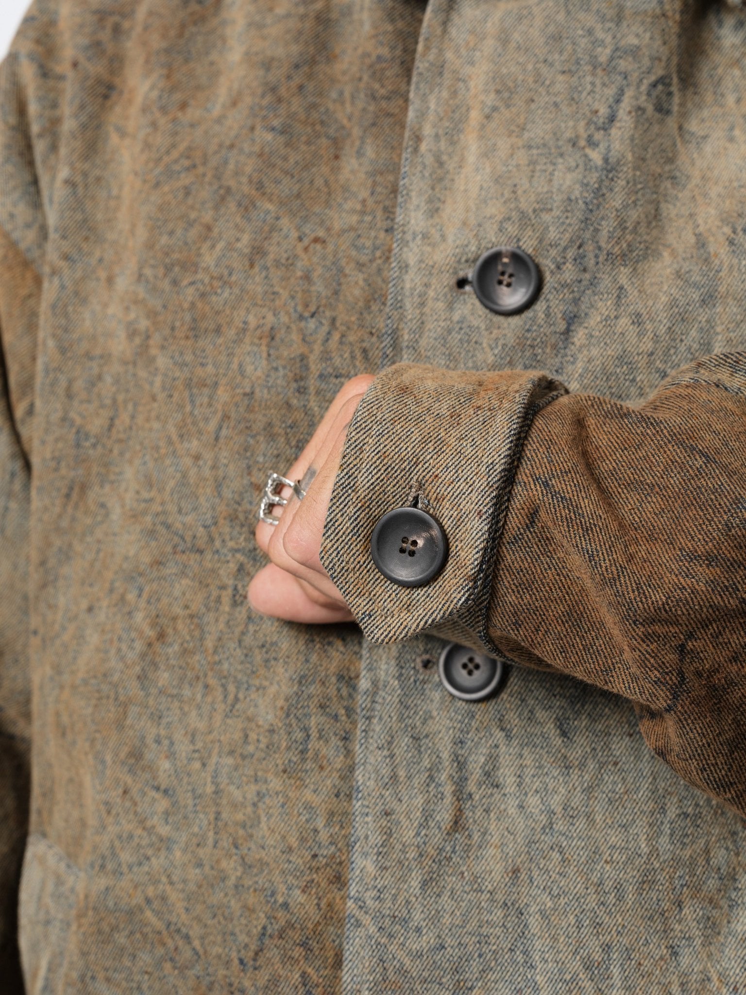 Textured Cotton Long Coat - by GIORGIO BRATO