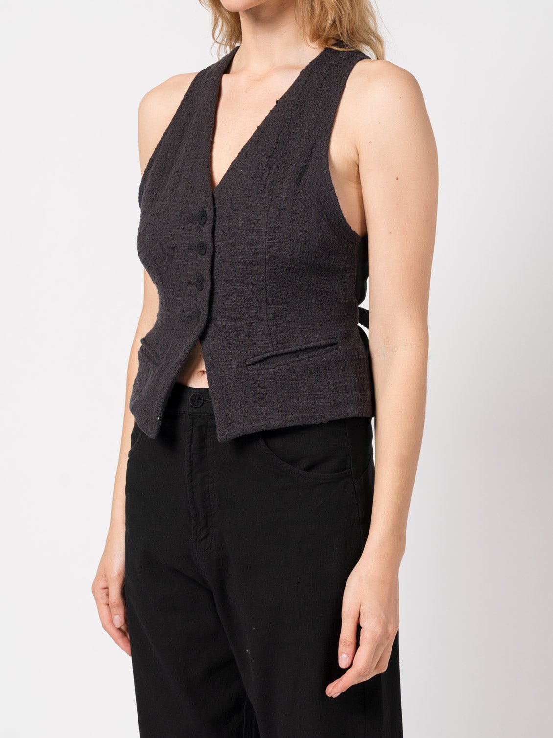 Textured Fitted Vest - by NOSTRA SANTISSIMA