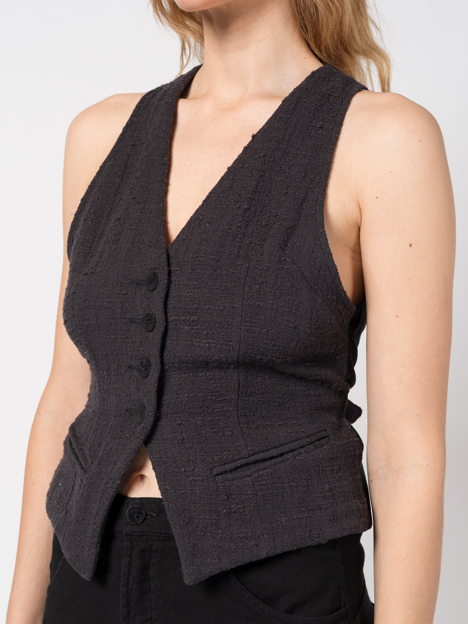 Textured Fitted Vest - by NOSTRA SANTISSIMA
