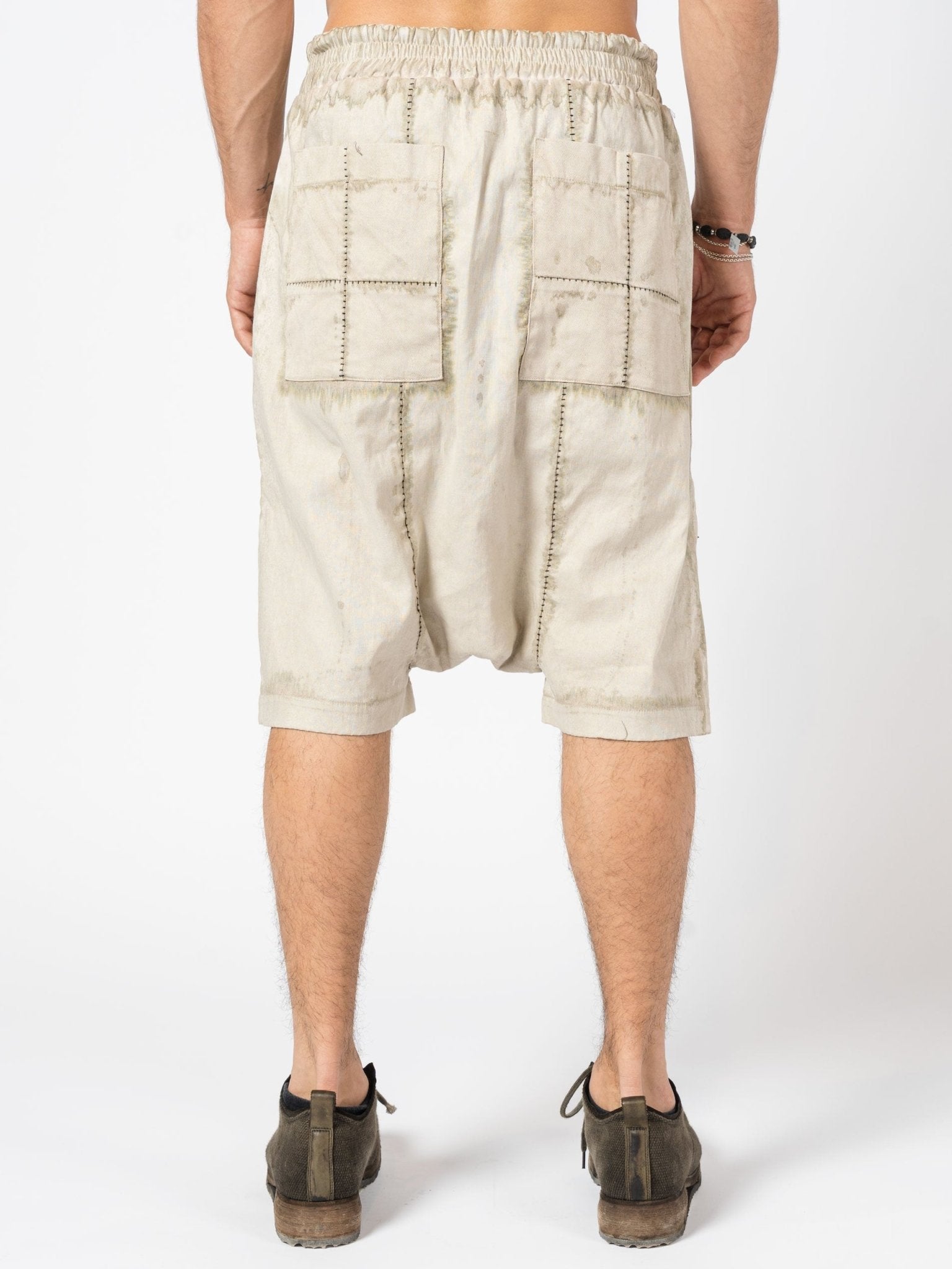 Textured Linen Blend Shorts - by MD75