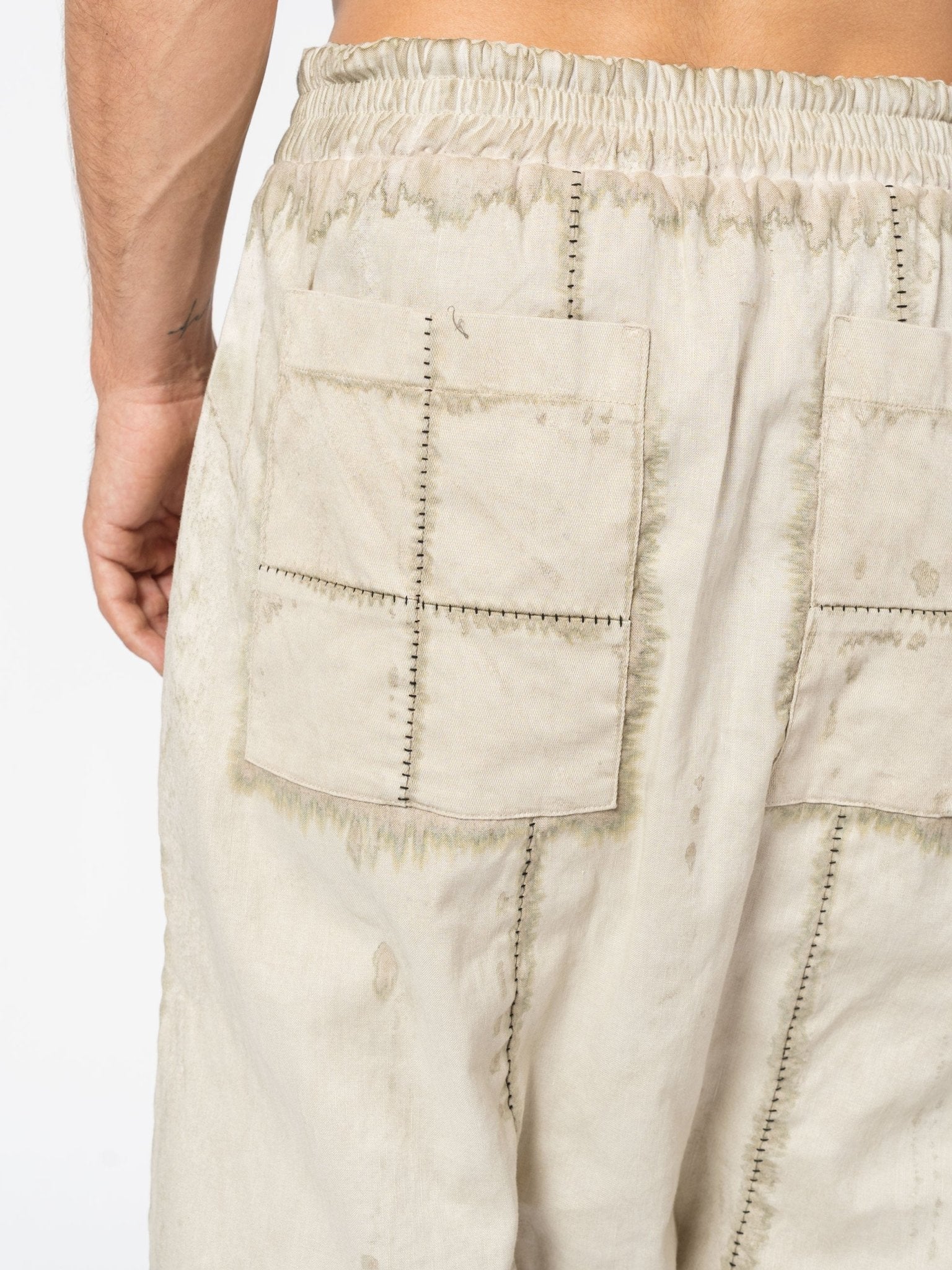 Textured Linen Blend Shorts - by MD75