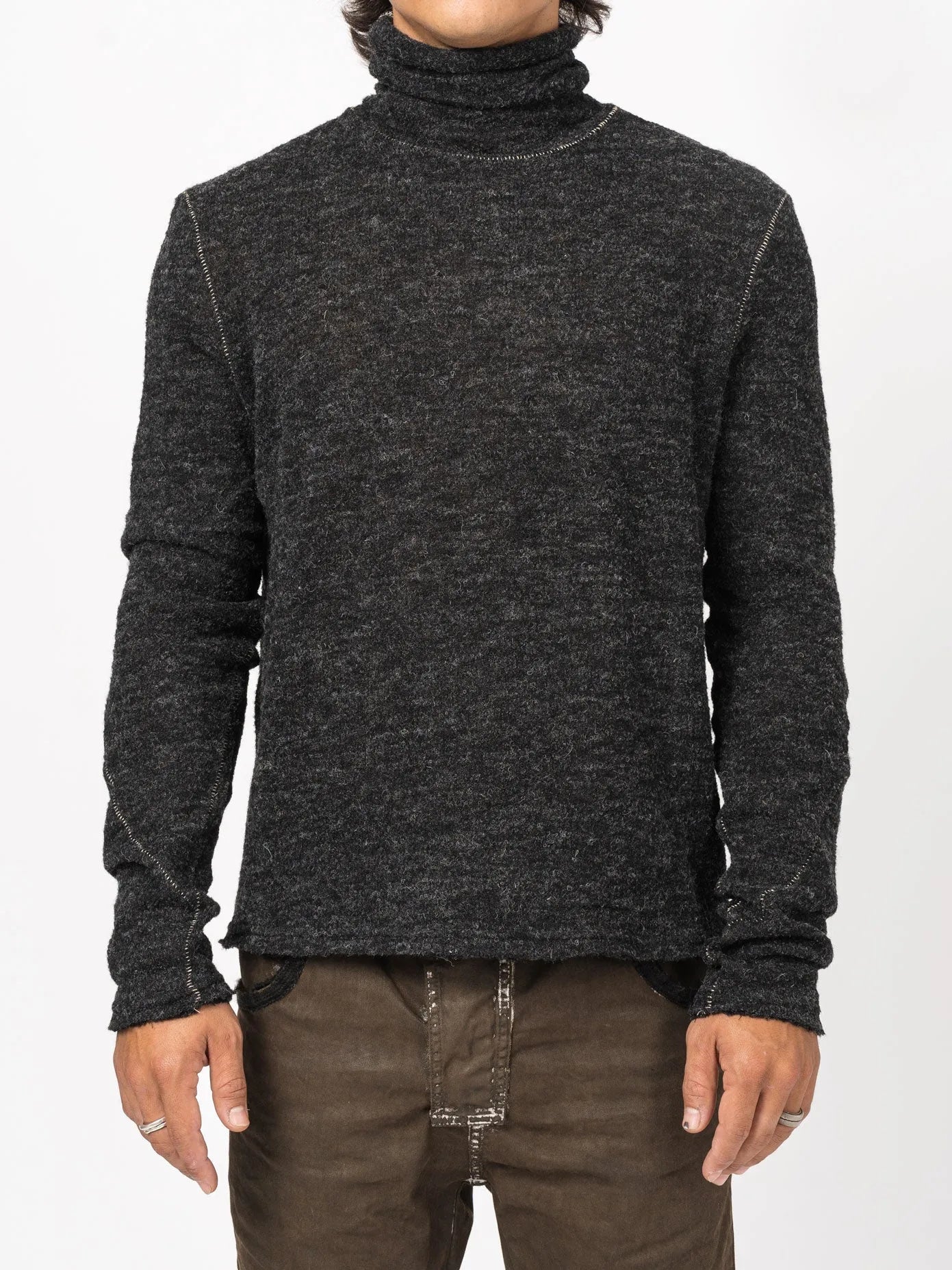 Textured Wool Turtleneck Knit - by NOSTRA SANTISSIMA