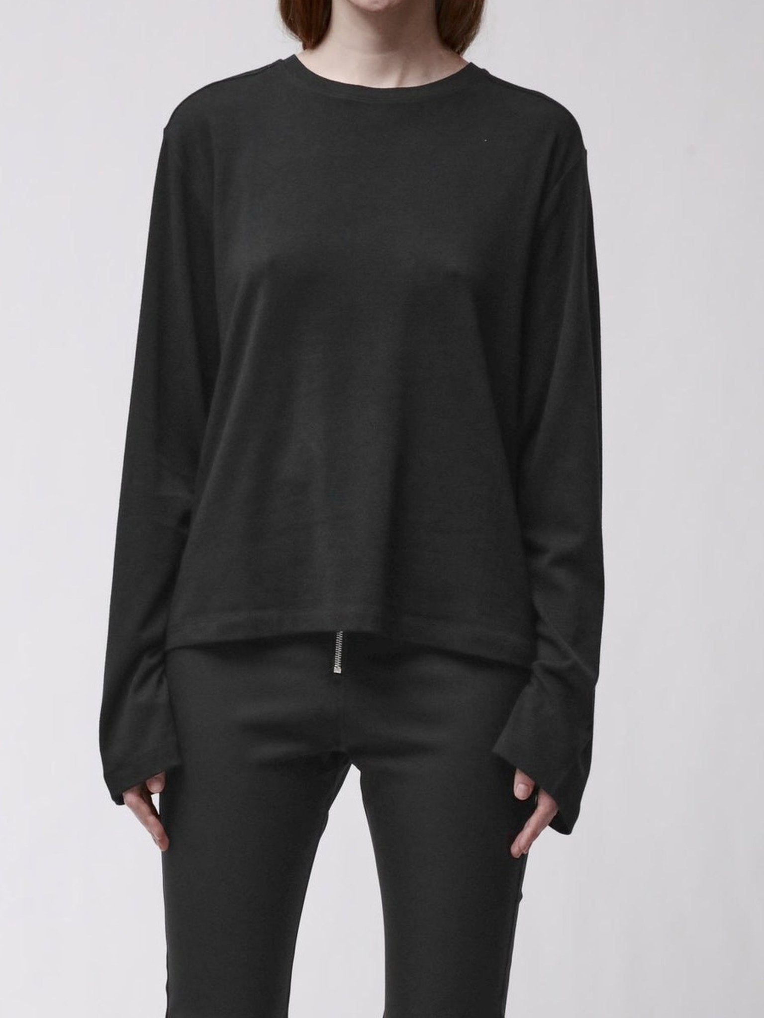 Thom Krom Relaxed Long-Sleeve W TS 651 Black - by THOM KROM