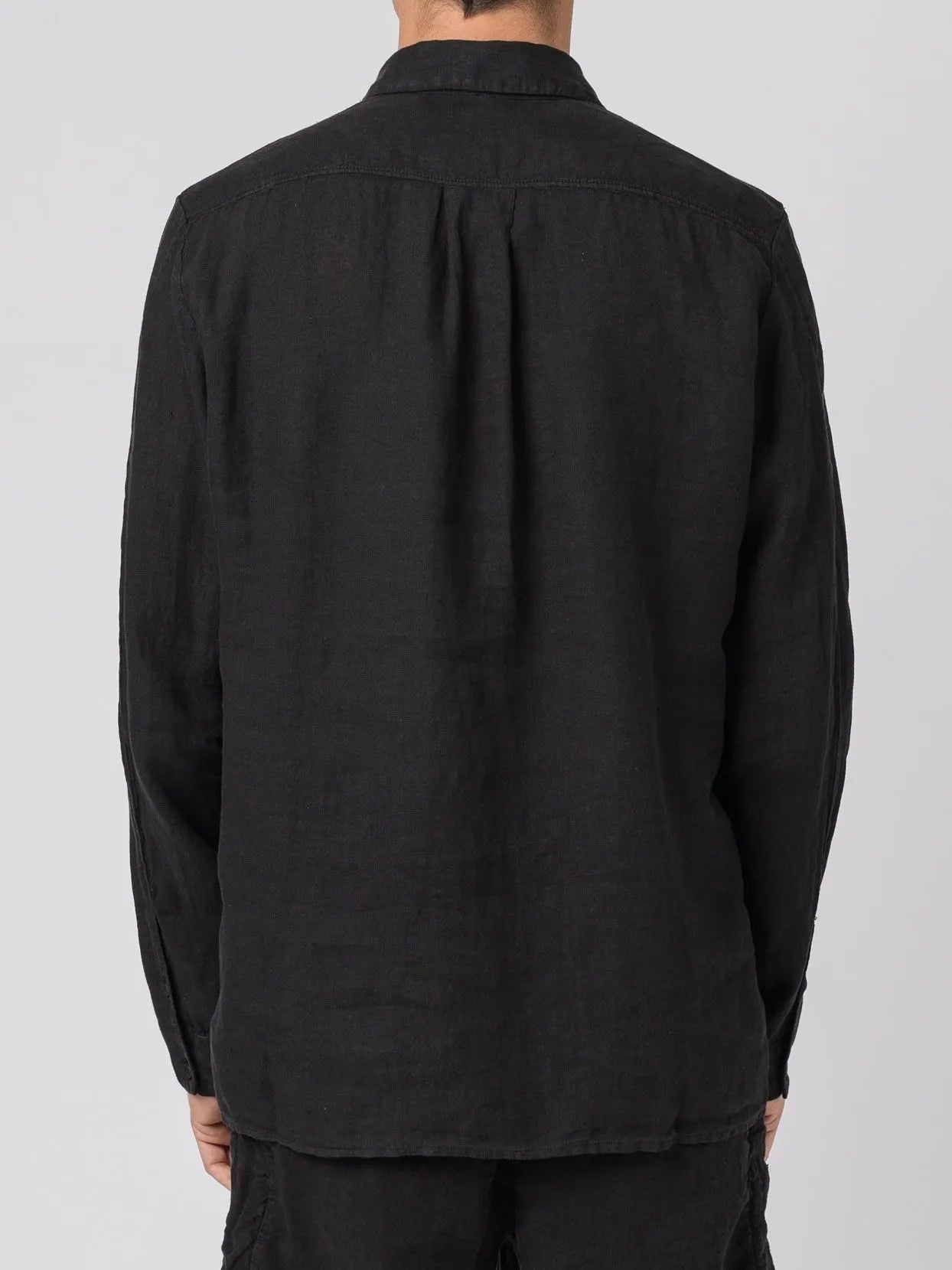Transit Uomo Textured Linen Shirt with Exposed Seams Black - by TRANSIT UOMO